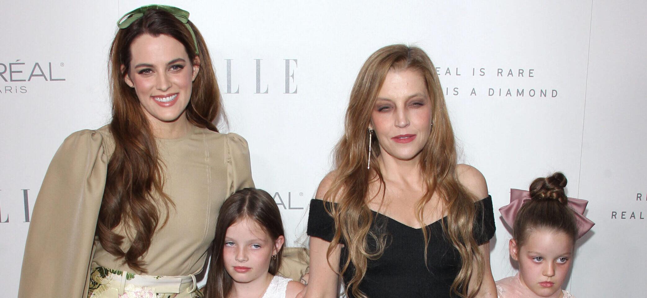Lisa Marie Presley with daughters Riley Keough, Finley and Harper Lockwood at the NARM Music Biz Awards
