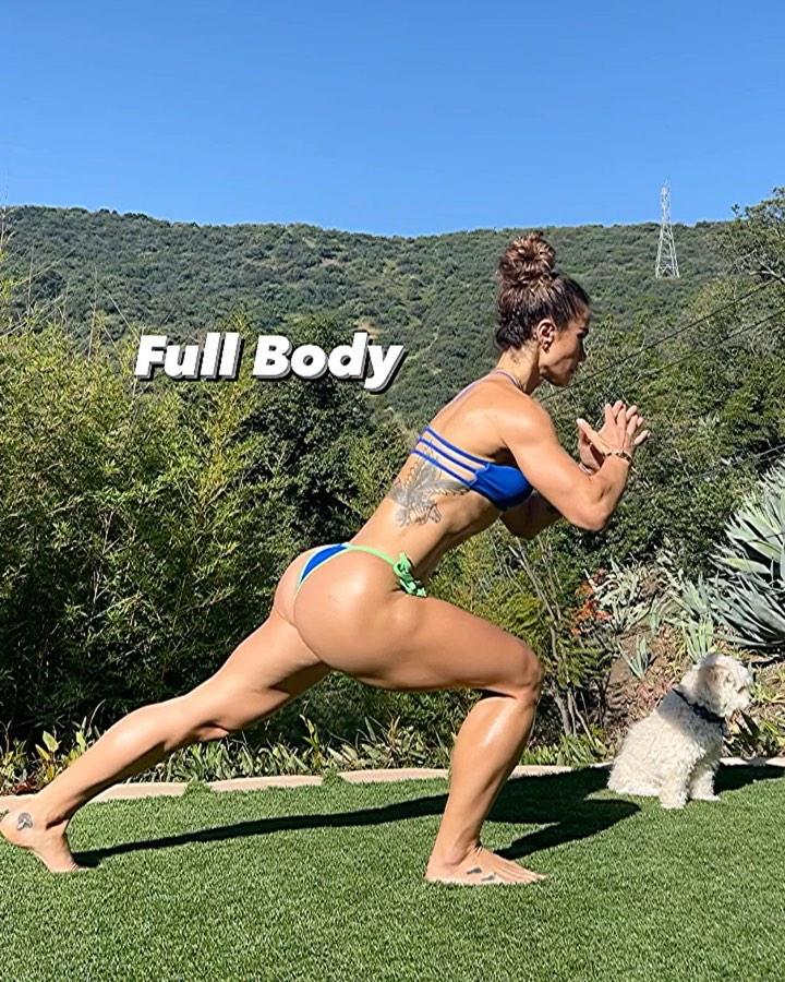 Senada Greca does a full body workout in a bikini