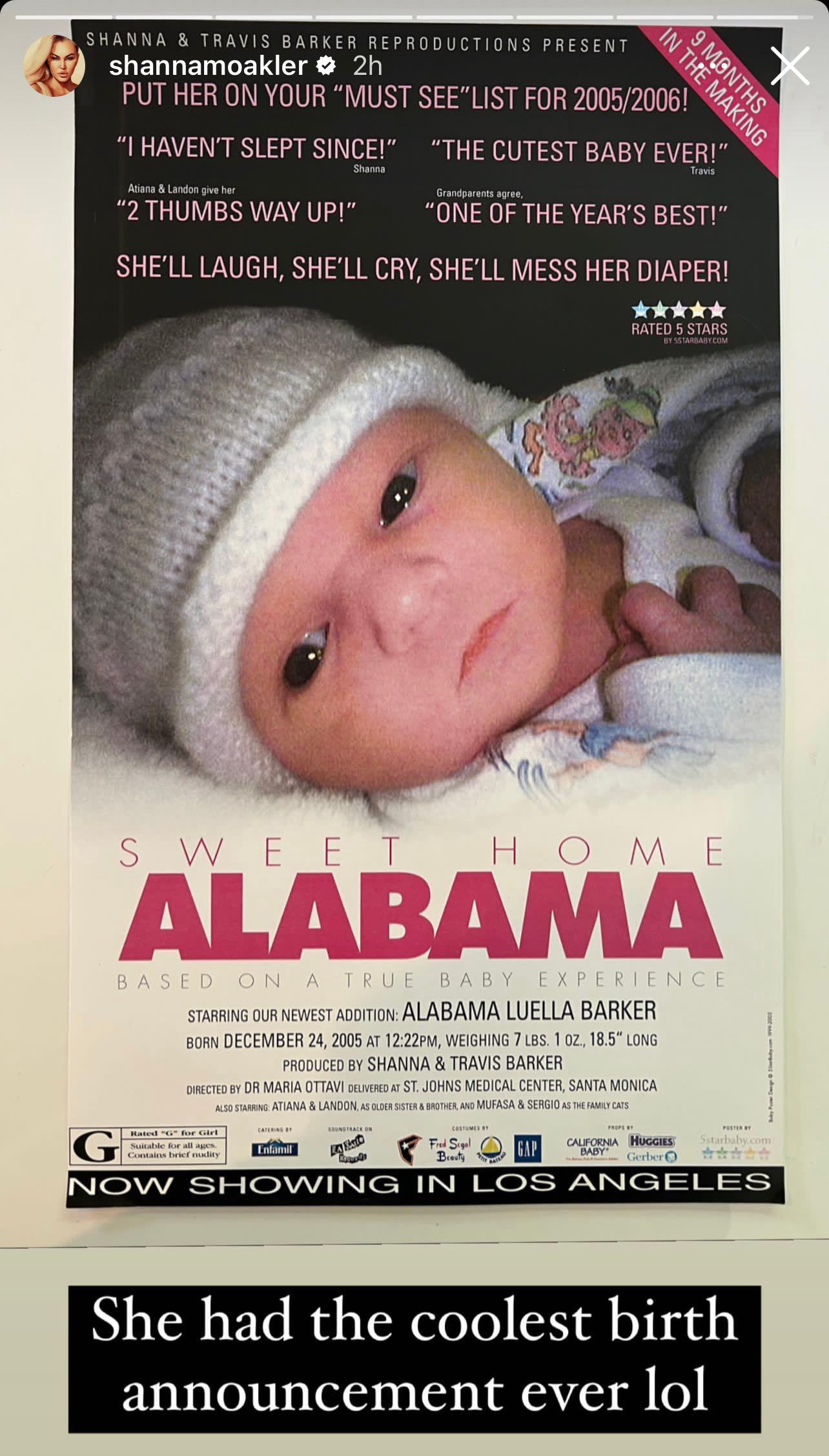 Shanna Moakler Recalls Daughter Alabama's 'Coolest Birth Announcement Ever'