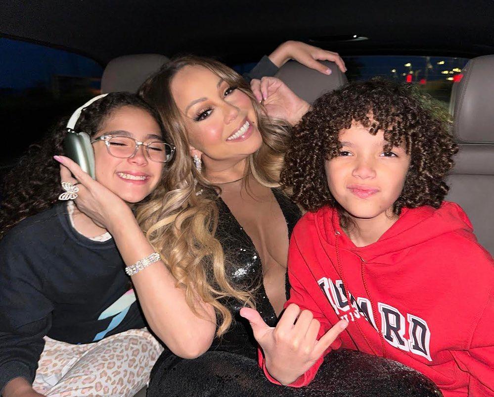 Mariah Carey with Monroe and Moroccan, her kids with Nick Cannon