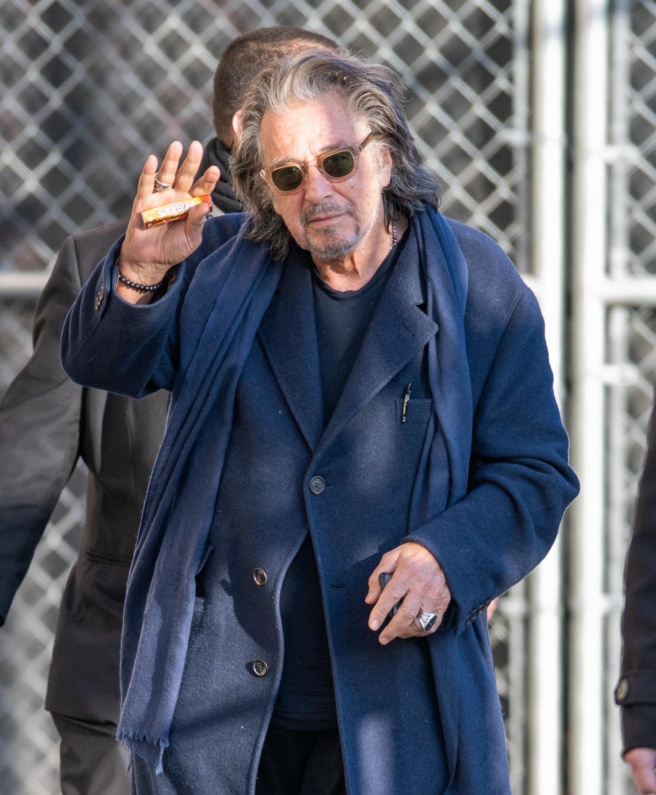 Al Pacino waves to fans at 'Kimmel'