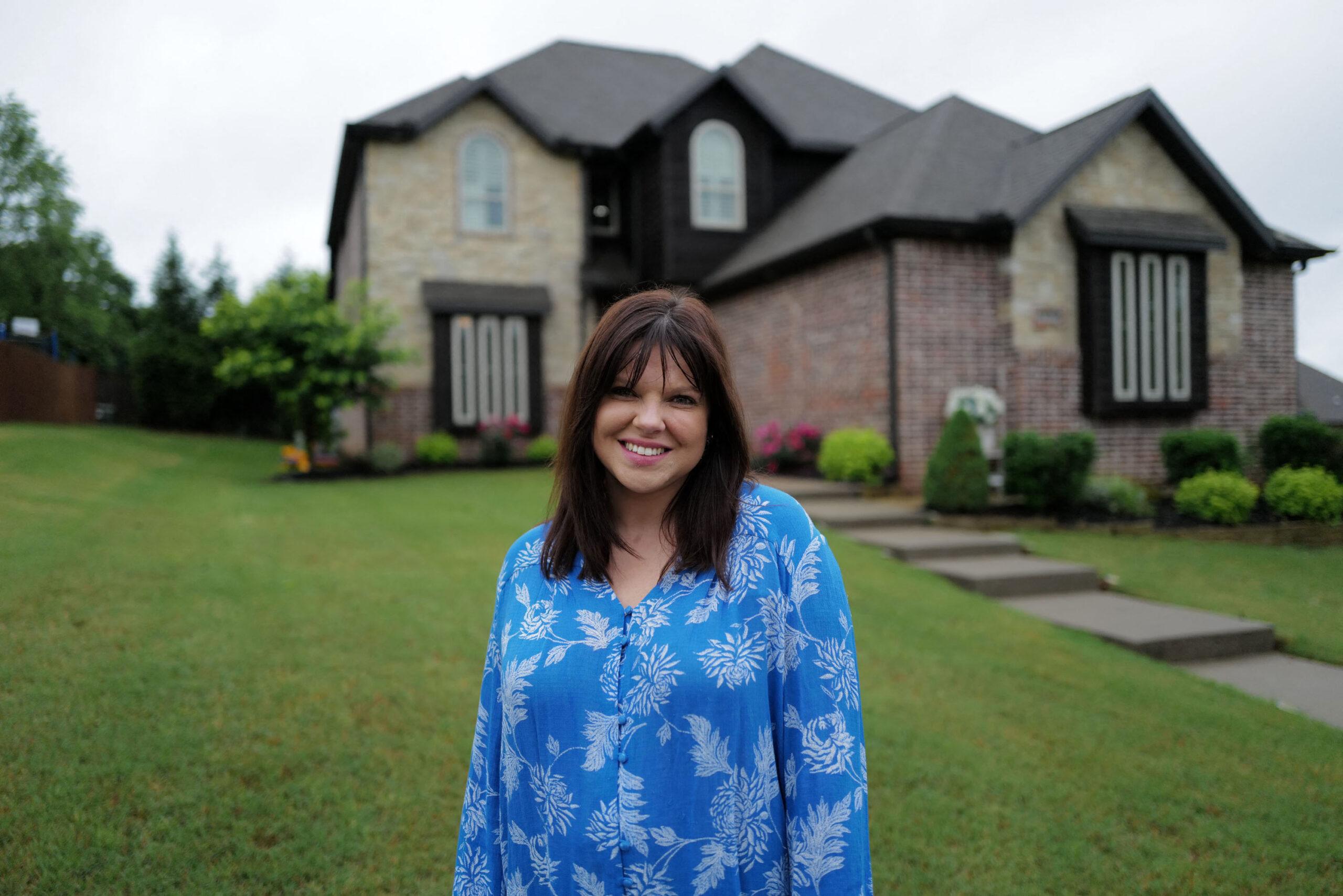 Amy Duggar King is pictured at her home in Rogers, Arkansas.
