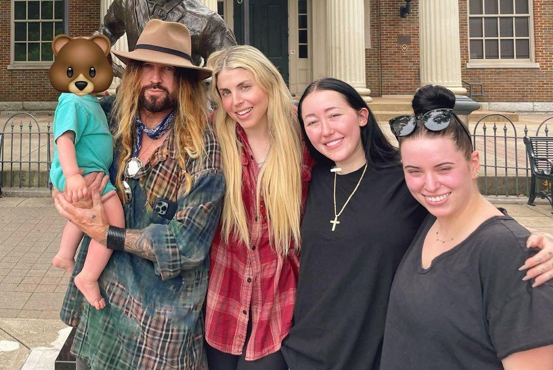 Billy Ray Cyrus with his family