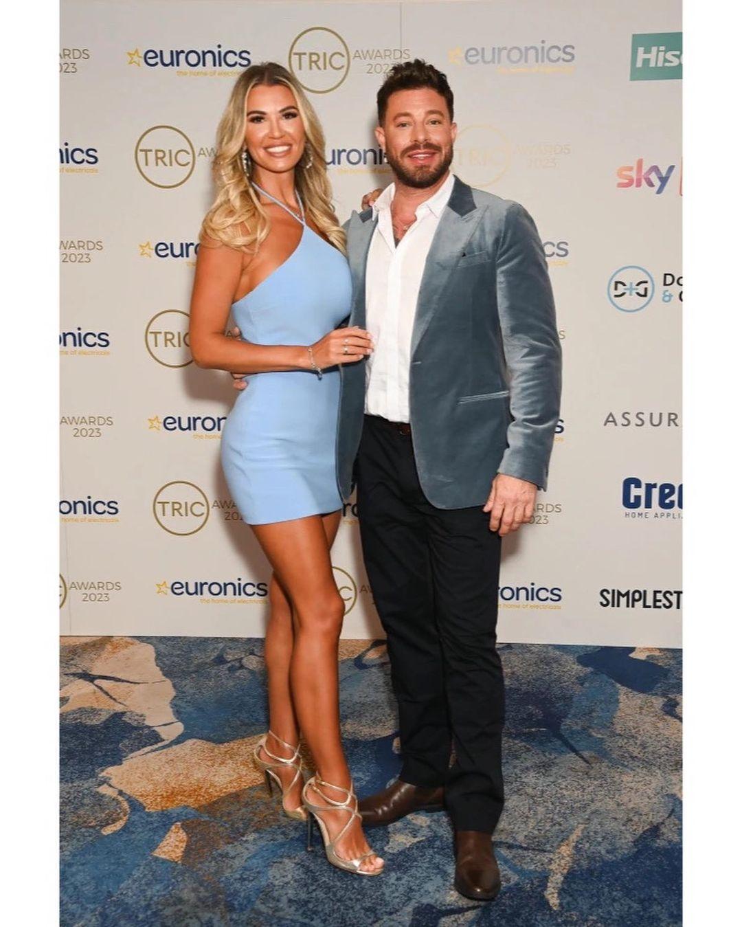 Christine McGuinness' Endless Legs Is Front & Center As She Stuns In Blue Skimpy Dress