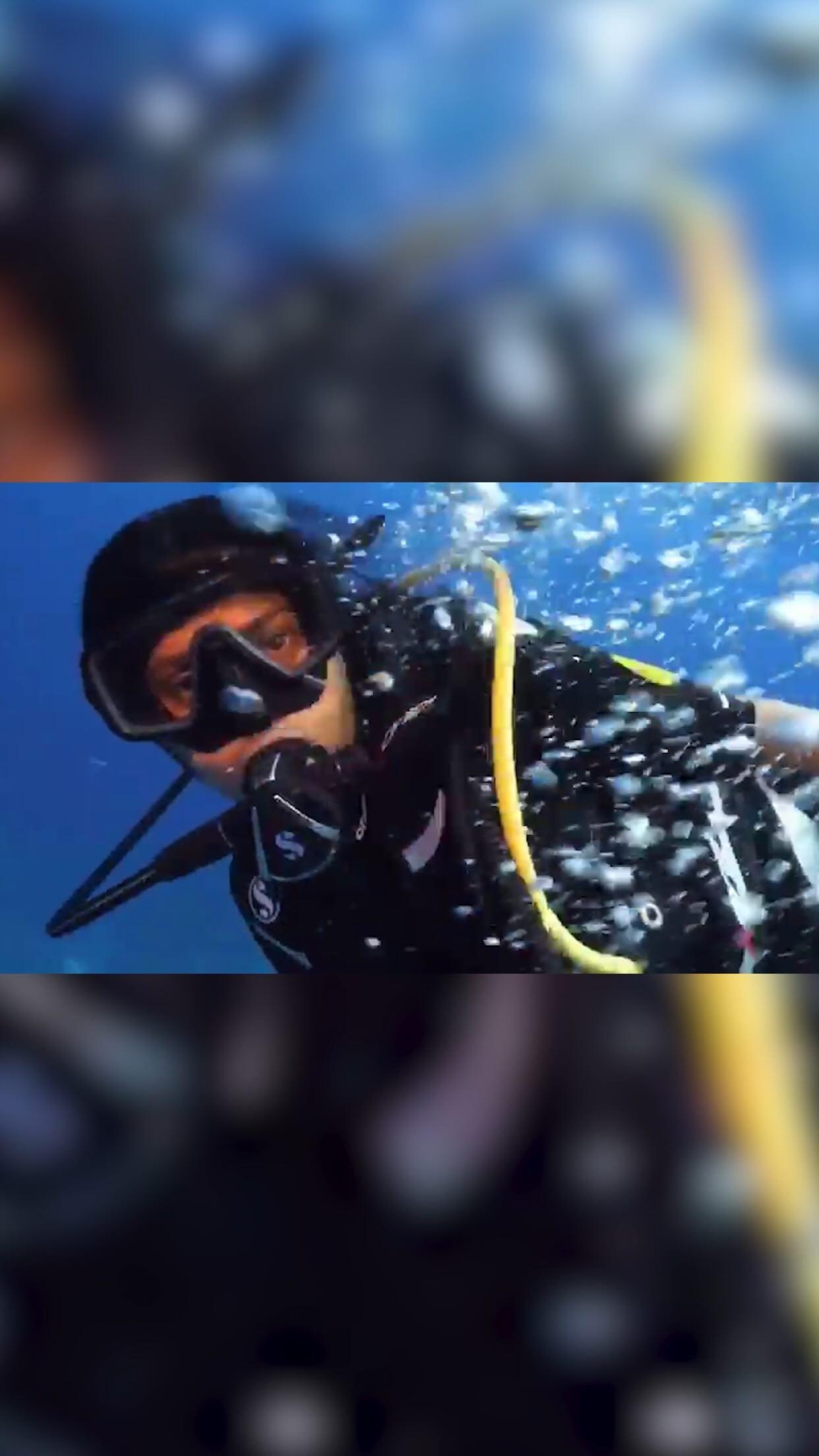 Salma Hayek scuba diving
