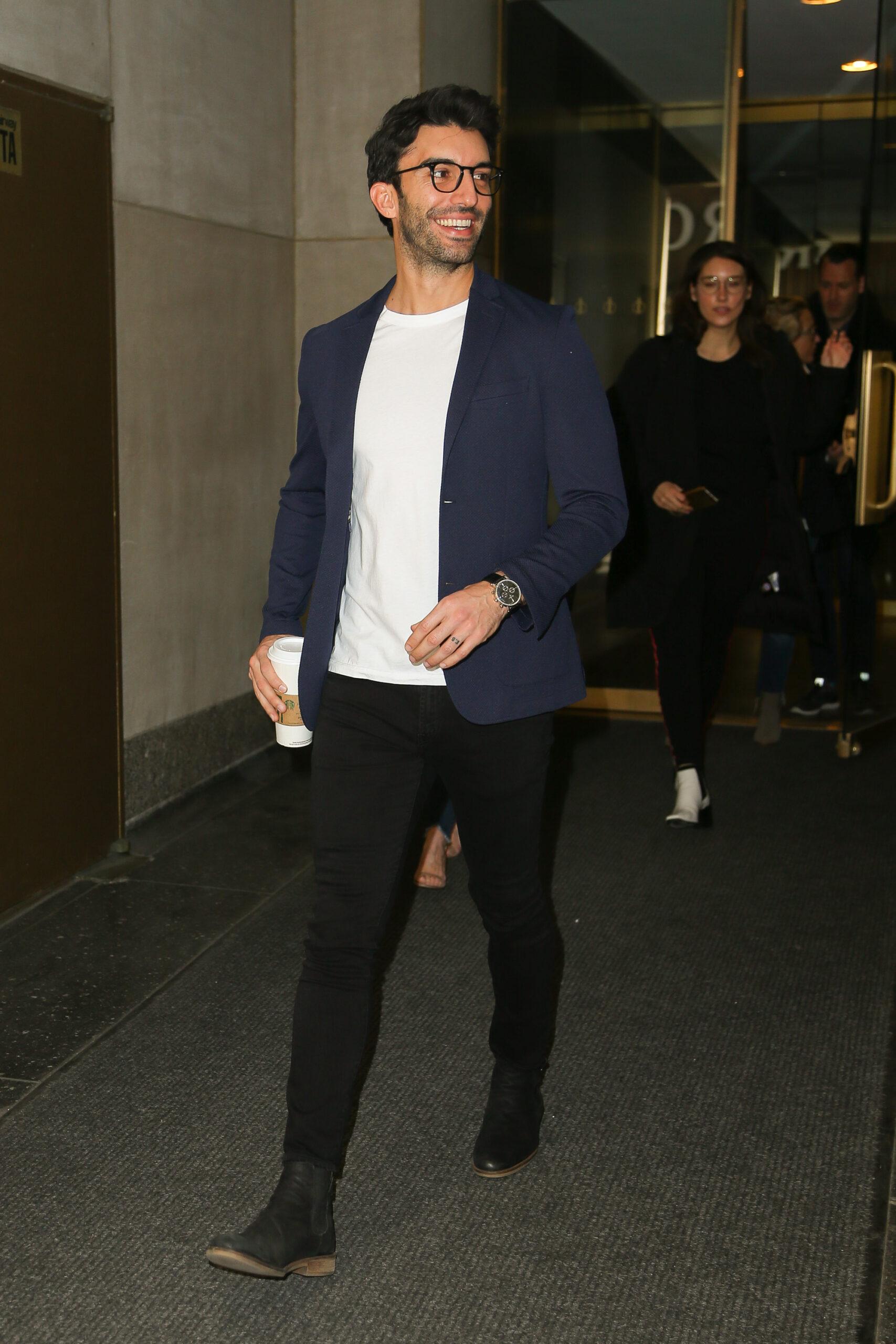 Justin Baldoni seen coming out from the NBC studios in NYC