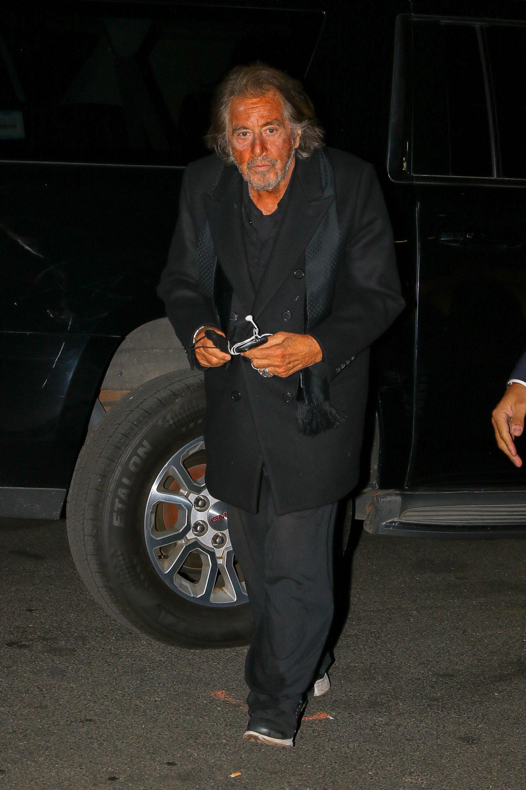 Al Pacino spotted arriving at The Whitby Hotel for the House Of Gucci Dinner in NYC