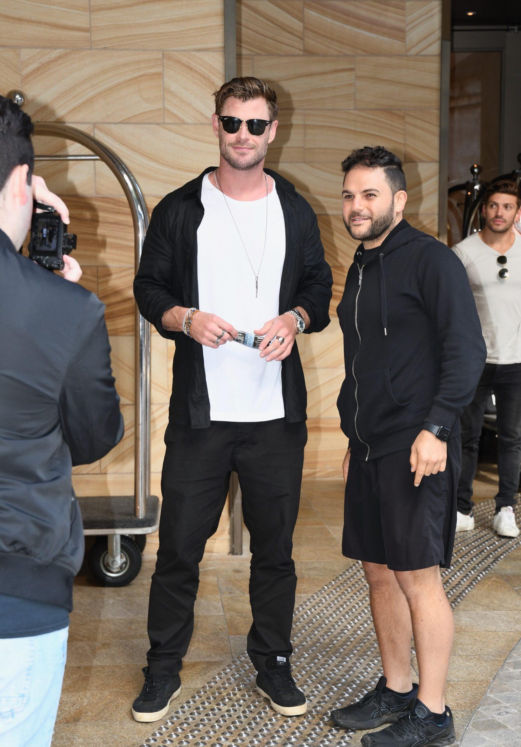 Chris Hemsworth is seen leaving his hotel in Sydney