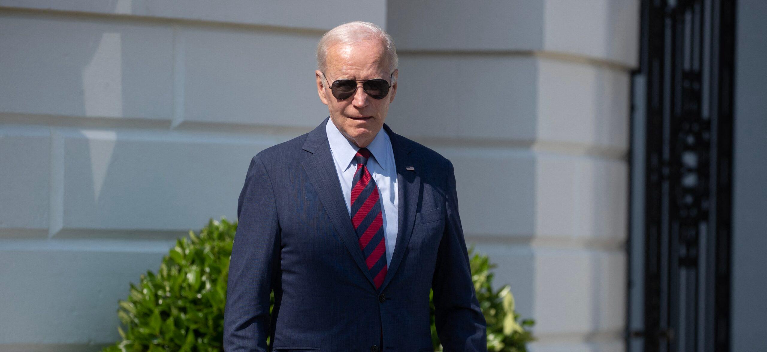 US President Joe Biden departs the White House