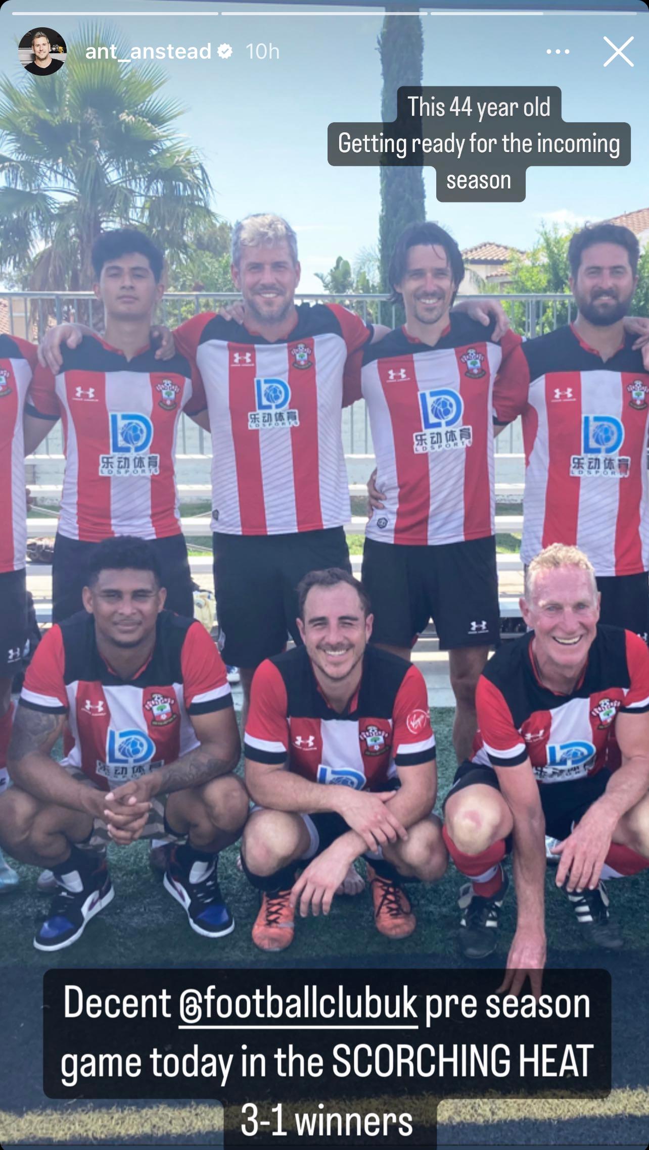 Ant Anstead Celebrates His Soccer Team's Win Ahead Of The New Season