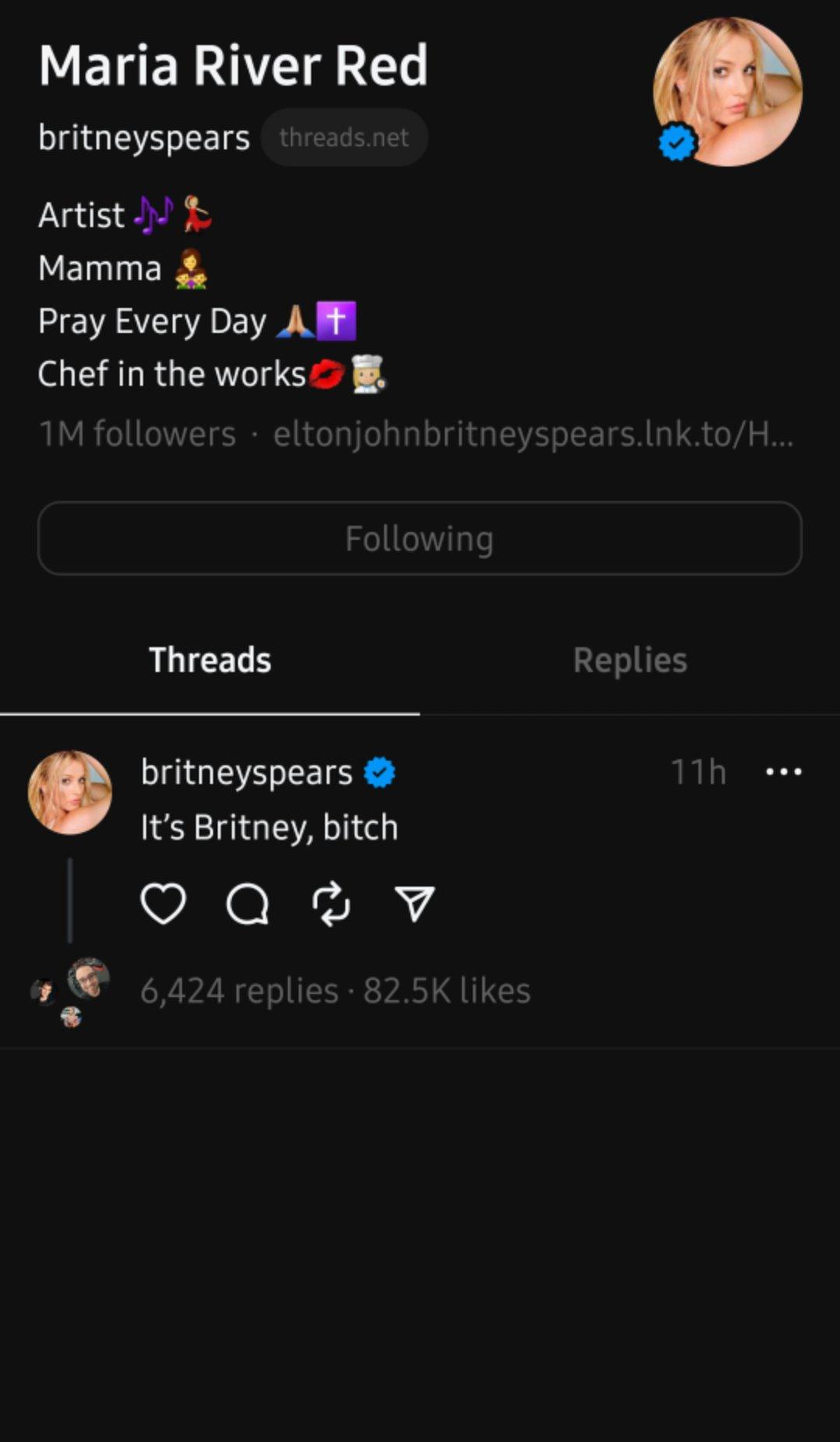 Britney Spears joins Threads