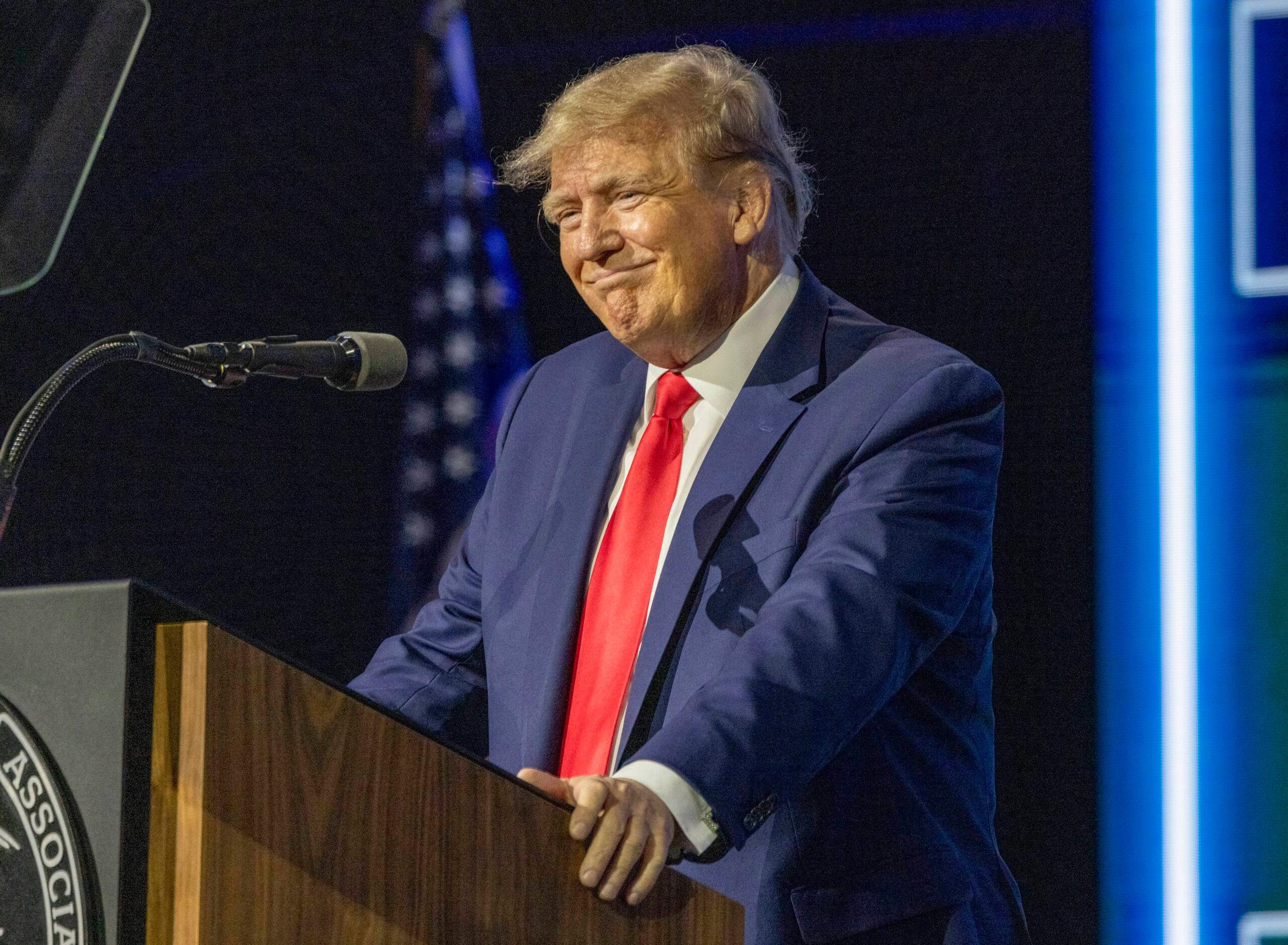 Former US President Donald Trump Addresses the NRA
