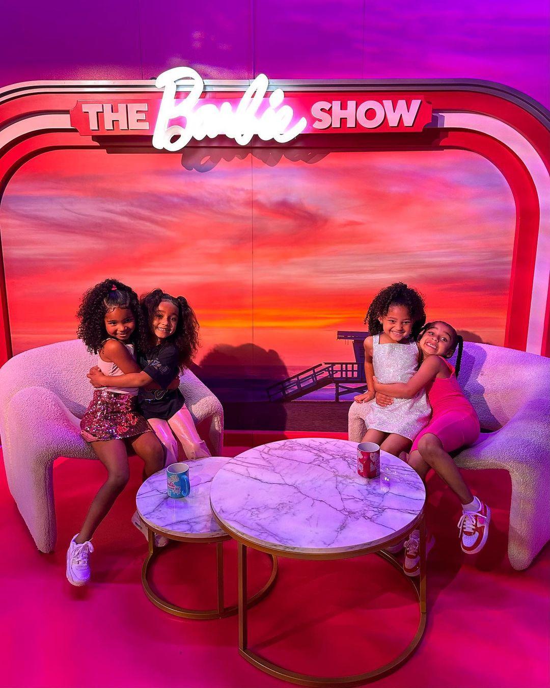Kim and Khloe Kardashian take the Kar-Jenner Grandchildren for a Barbie experience