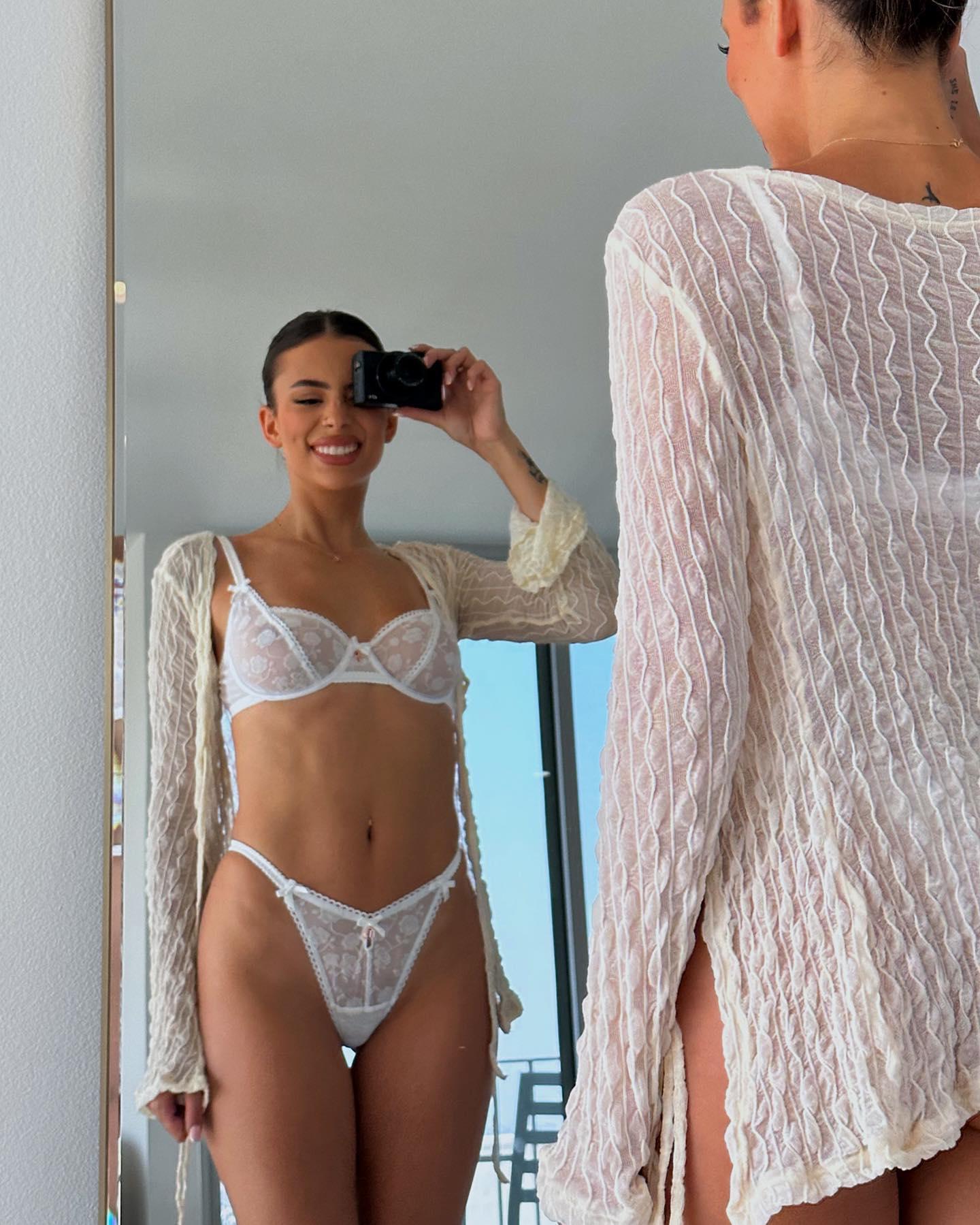 Kayla Richart Is ‘Too Hot To Handle’ In Sheer White Lingerie