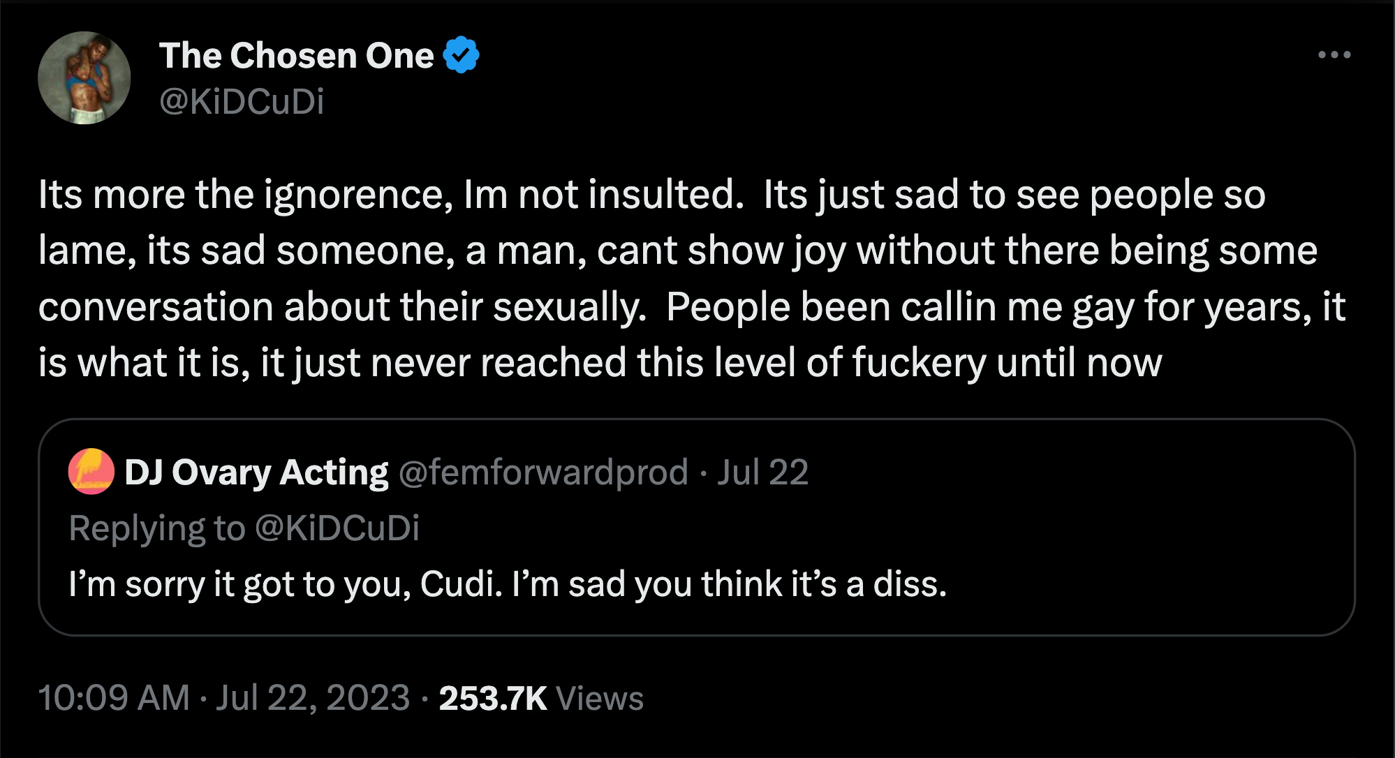Kid Cudi calls out homophobes
