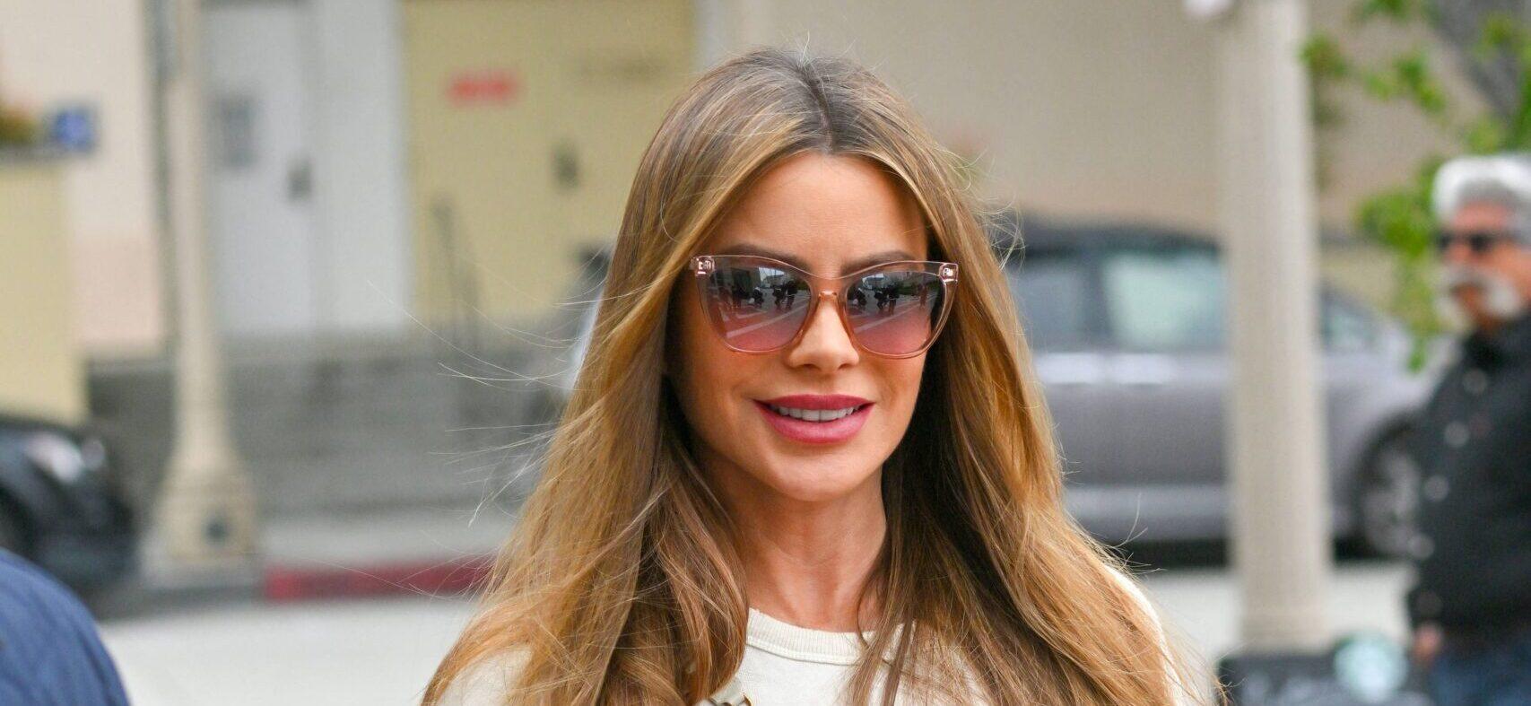 Sofia Vergara keeps it casual as she makes her way to America's Got Talent in Pasadena Ca