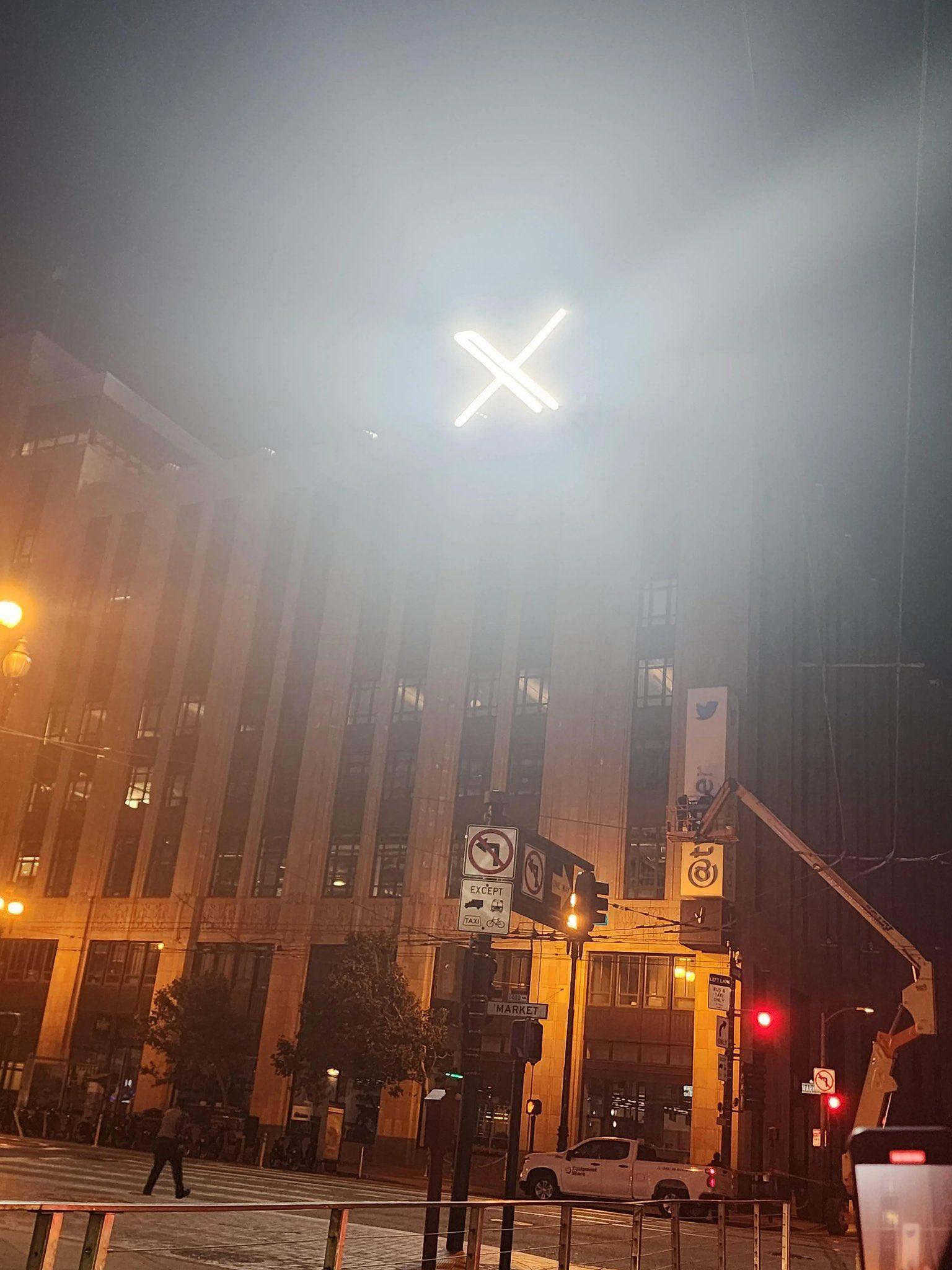 Notice Of Violation Is Issued For New Twitter 'X' Building Sign