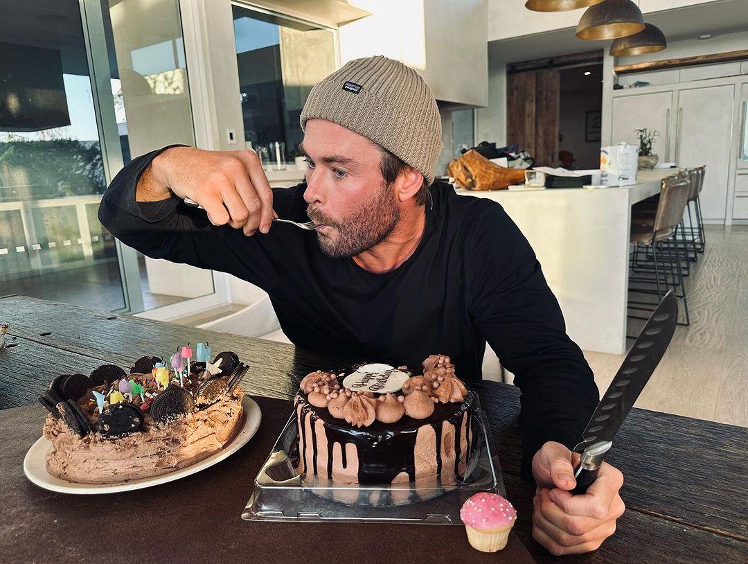 Chris Hemsworth goes all out on cake for 40th birthday