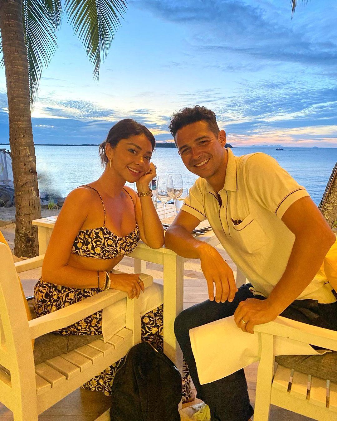 Sarah Hyland and Wells Adams enjoy time in Fiji