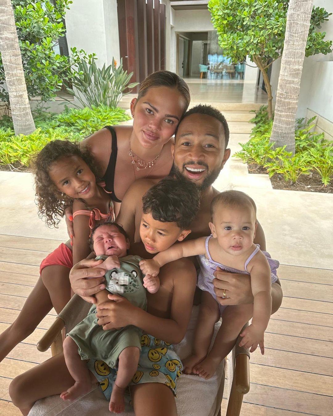 Chrissy Teigen and John Legend on vacation with all four kids