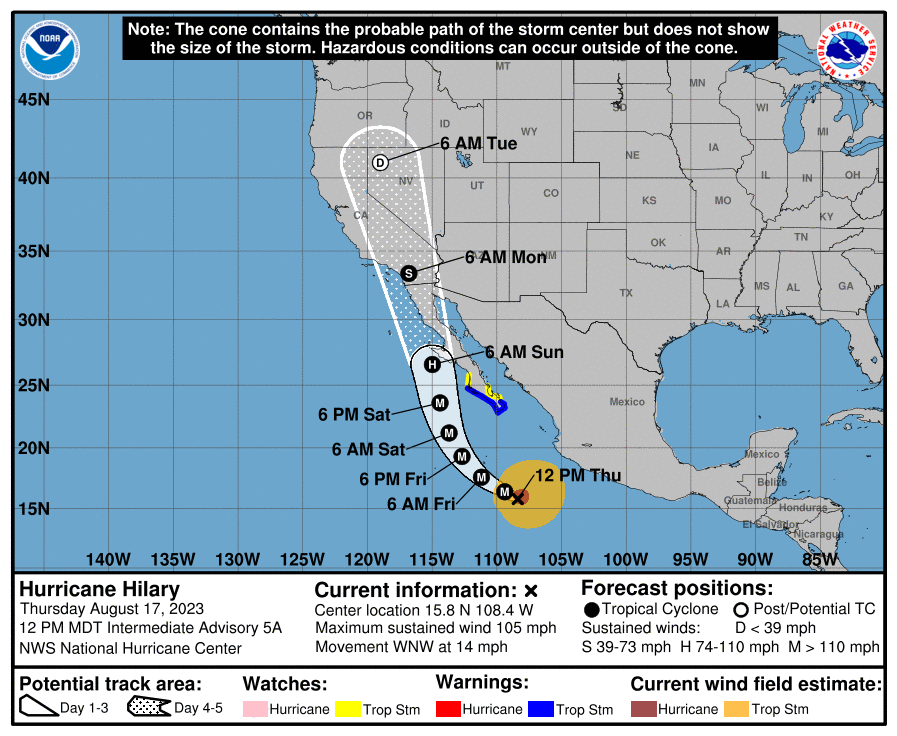 Category 4 Hurricane Hilary Headed For Disneyland, 'Significant' Impacts Possible