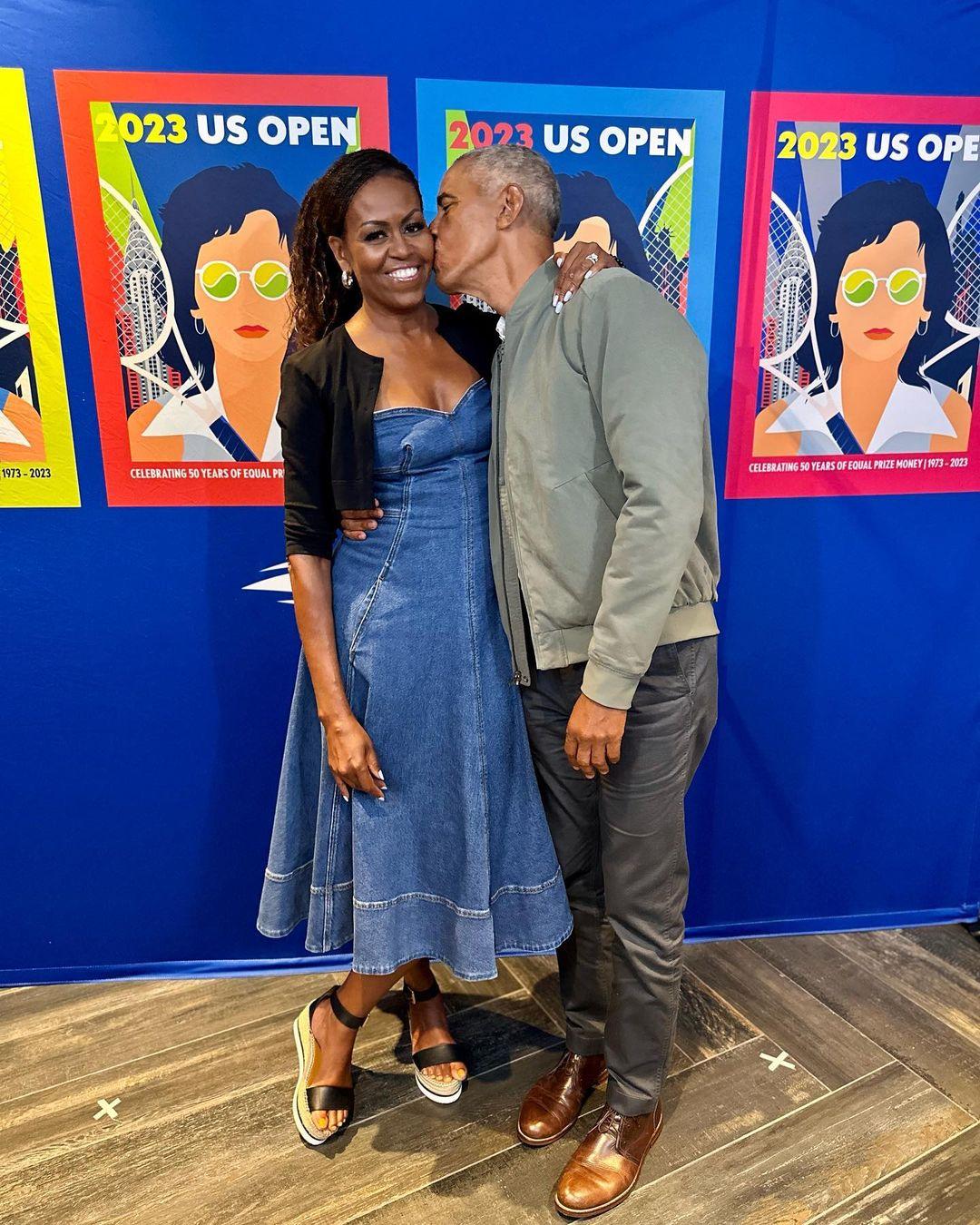 Barack and Michelle Obama enjoy date night at US Open