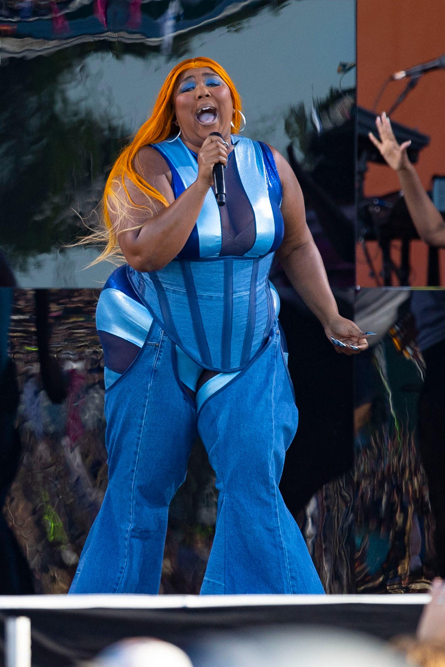 Lizzo performs at the New Orleans Jazz and Heritage Festival 2023