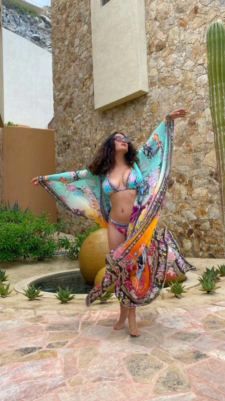Birthday Girl Salma Hayek In Blue Bikini Dances Like A ‘Butterfly’
