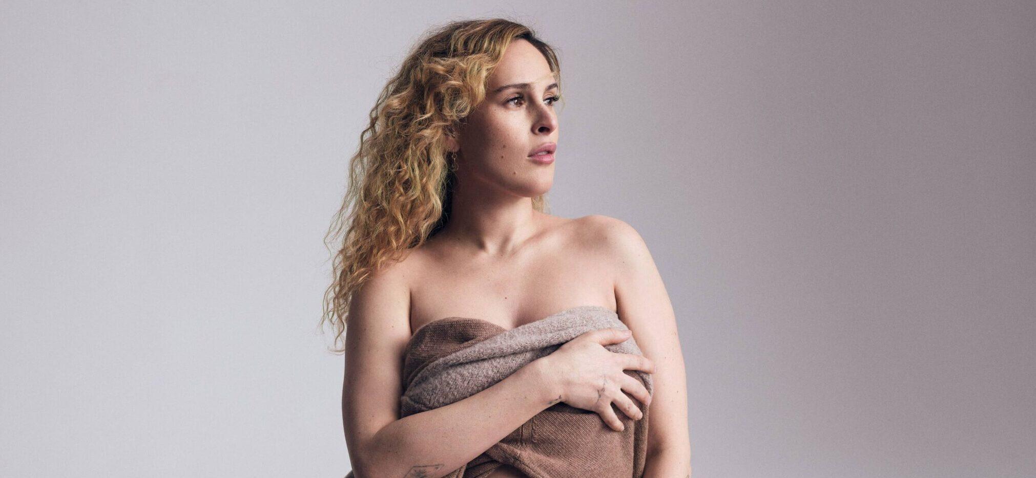 Rumer Willis shares baby bump as she poses for Naked Cashmere