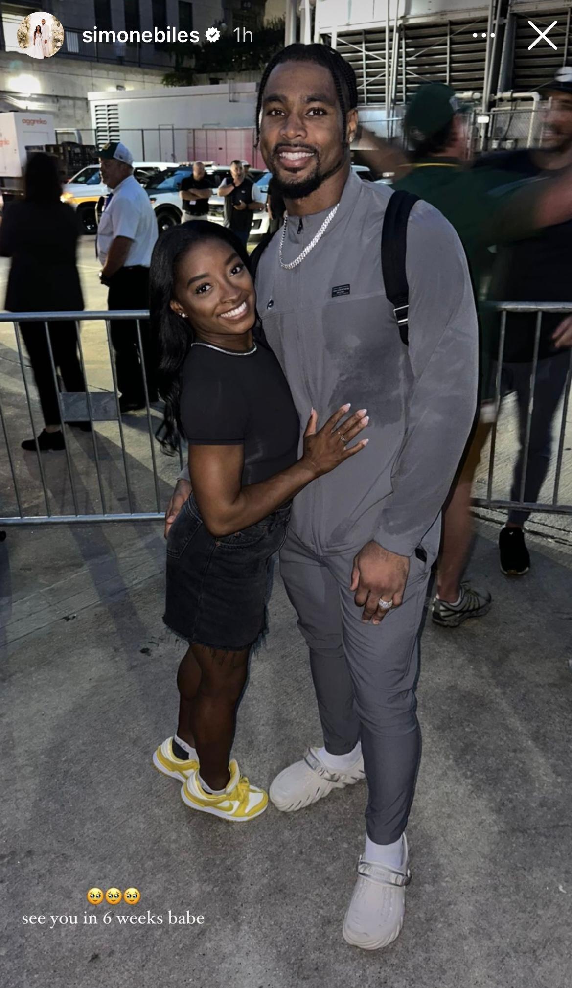 Simone Biles reconnects with long distance husband Jonathan Owens