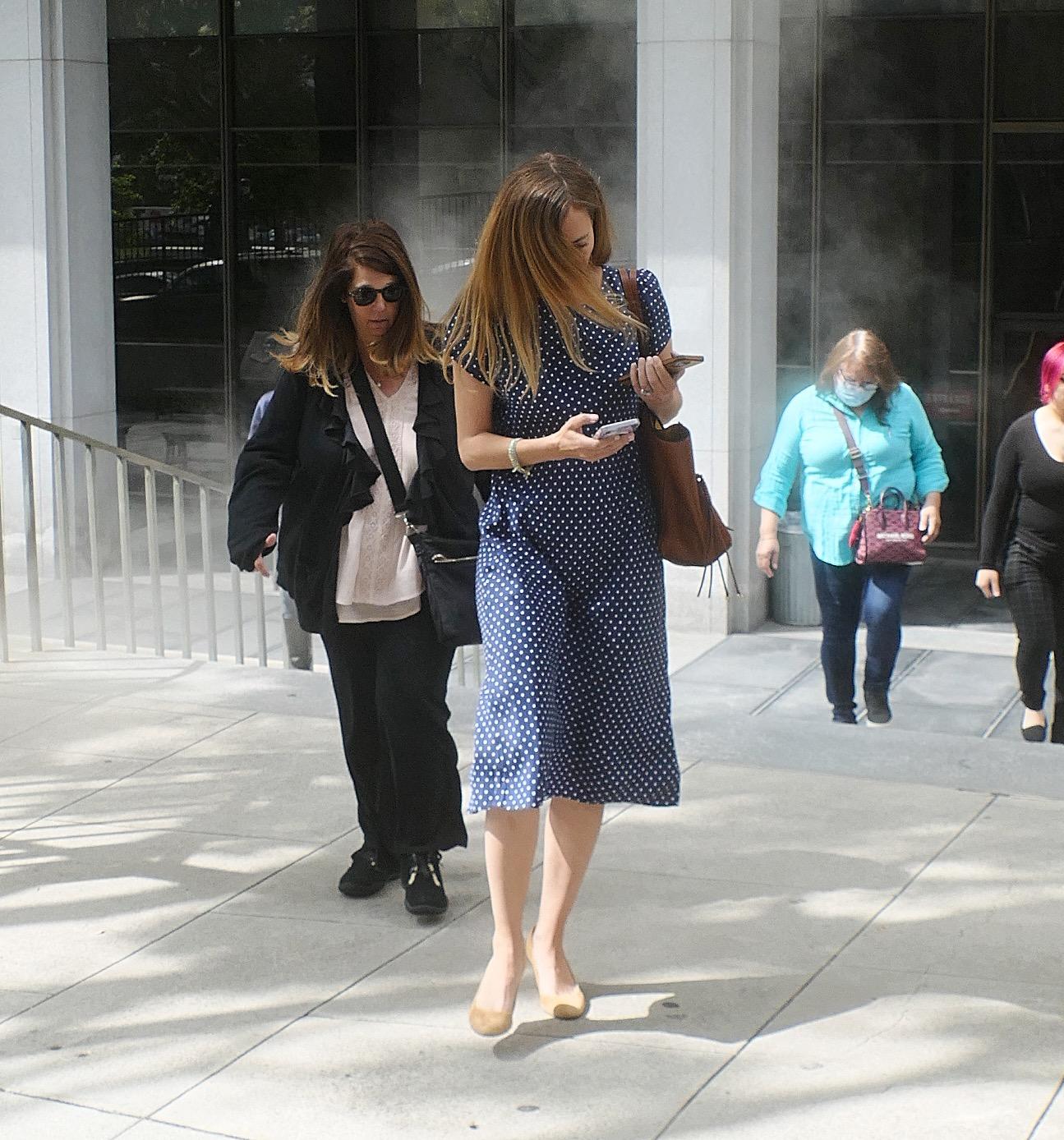 Bijou Phillips is seen leaving court after That '70s Show'' Danny Masterson was convicted of two counts of forcible rape.