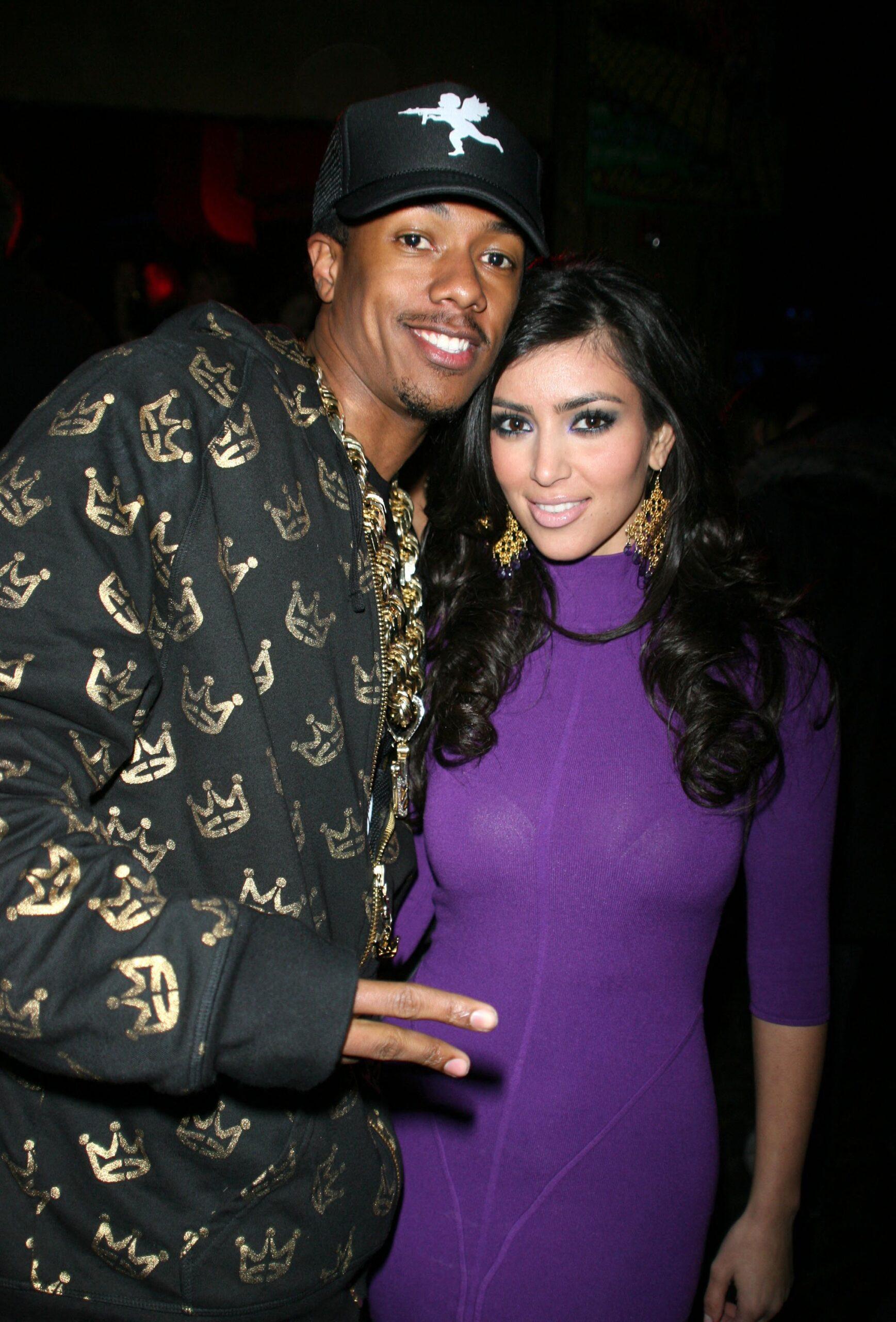 Nick Cannon and Kim Kardashian at Heatherette fashion show after party