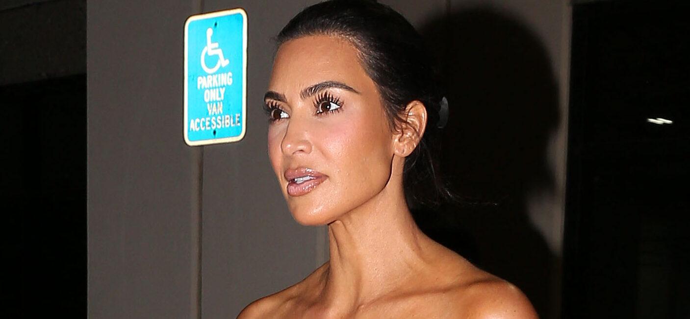 Kim Kardashian is seen leaving her kids Basketball game