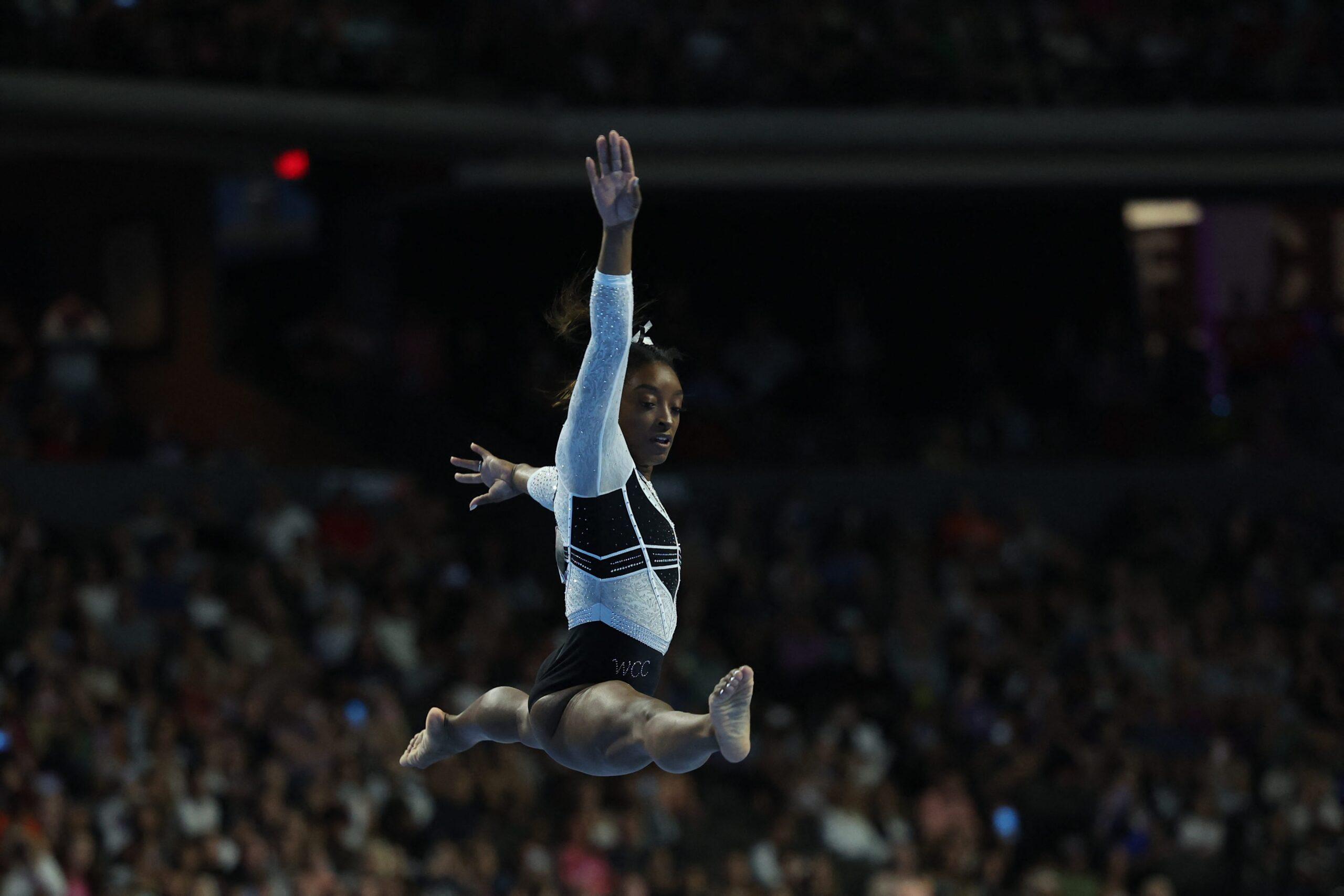 Simone Biles in her first competition since the Tokyo 2021 games.