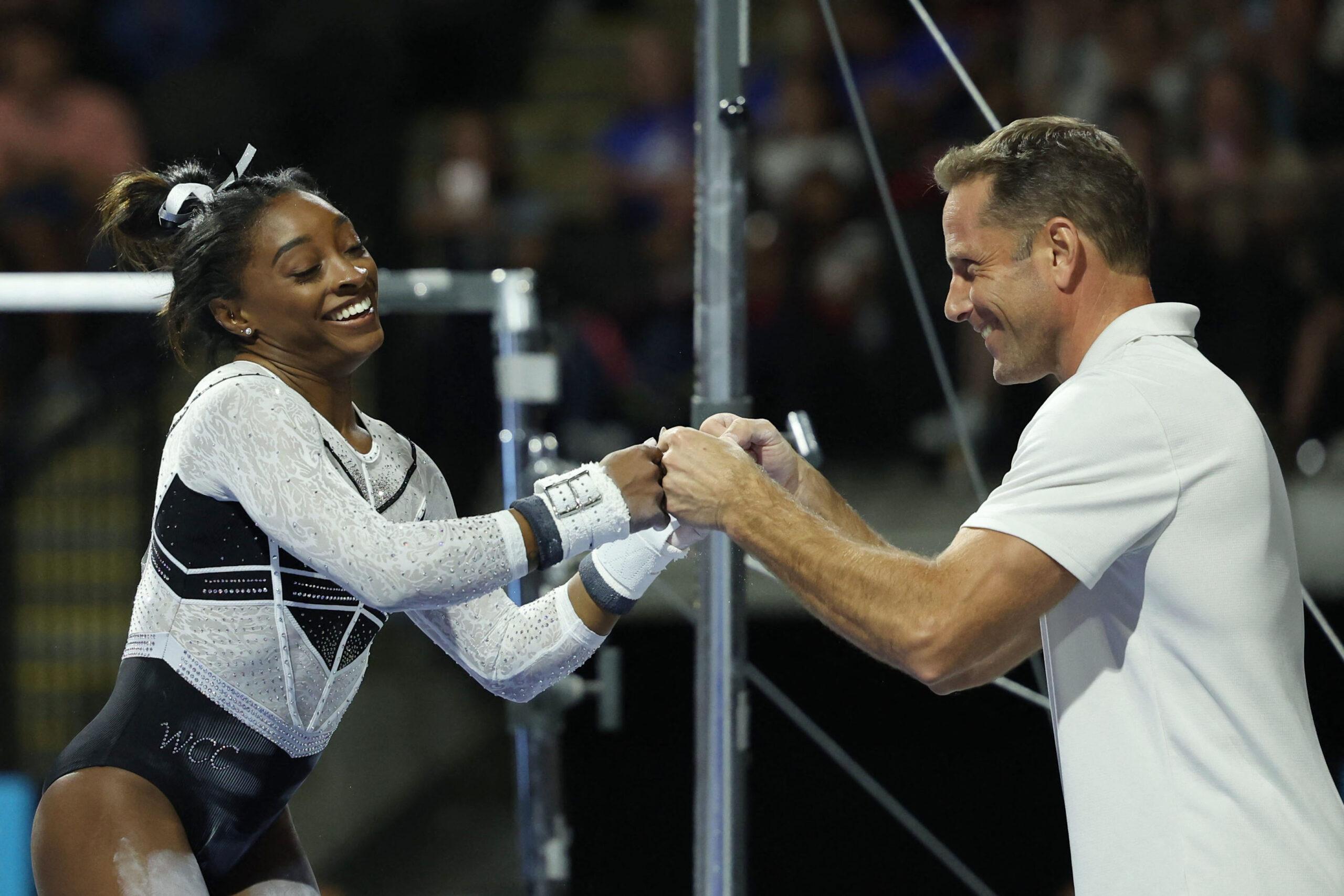 Simone Biles in her first competition since the Tokyo 2021 games.