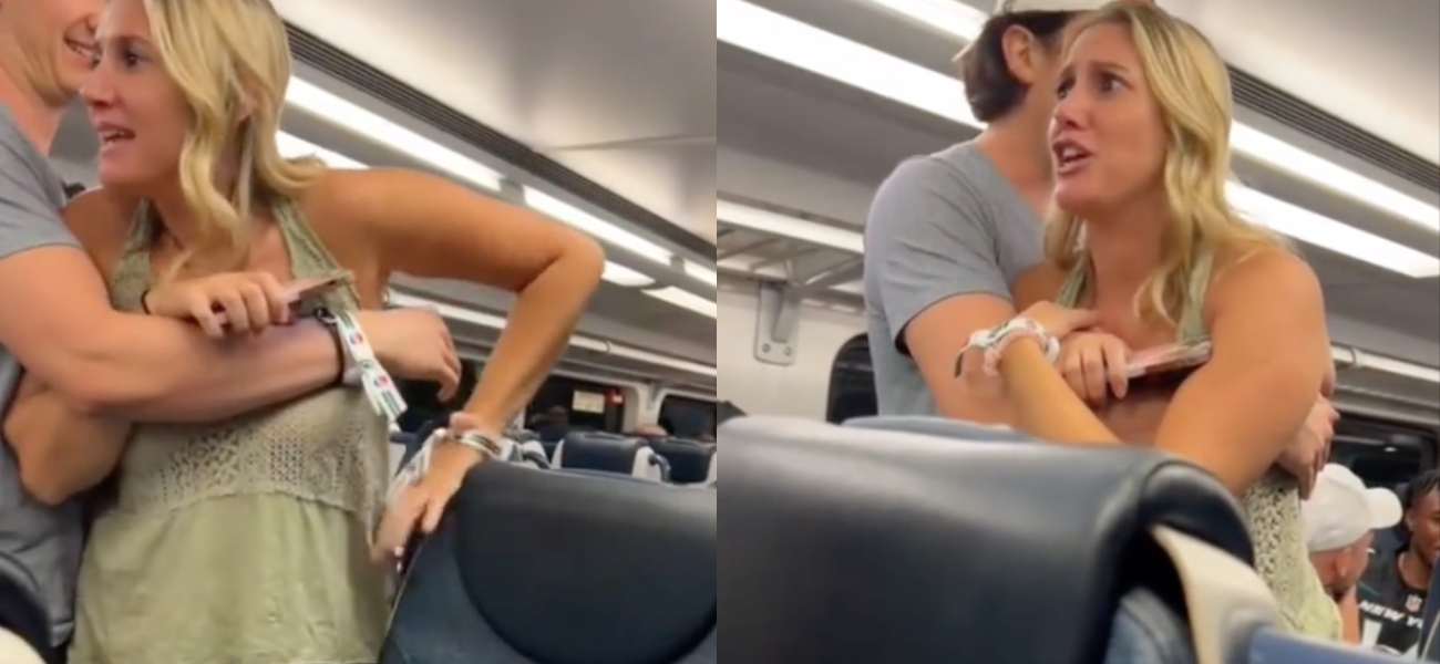 Viral video of drunk woman on the train