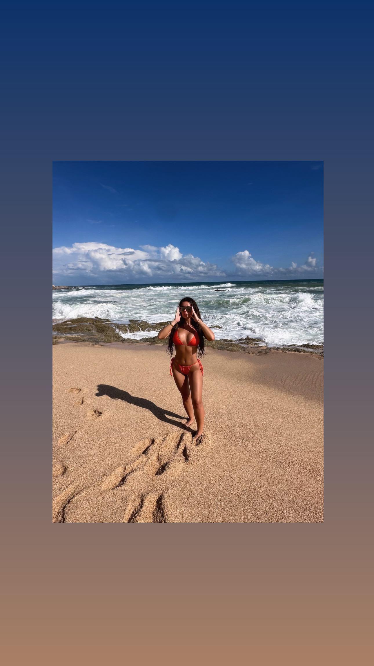 Brielle Biermann pose in her bikini while in Cabo San Lucas, Mexico.