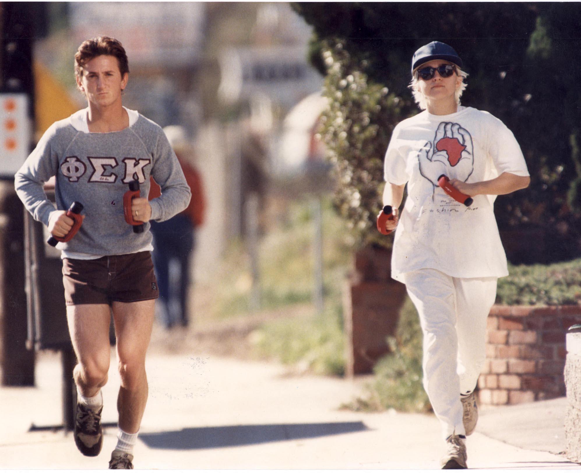 Sean Penn and Madonna Jogging