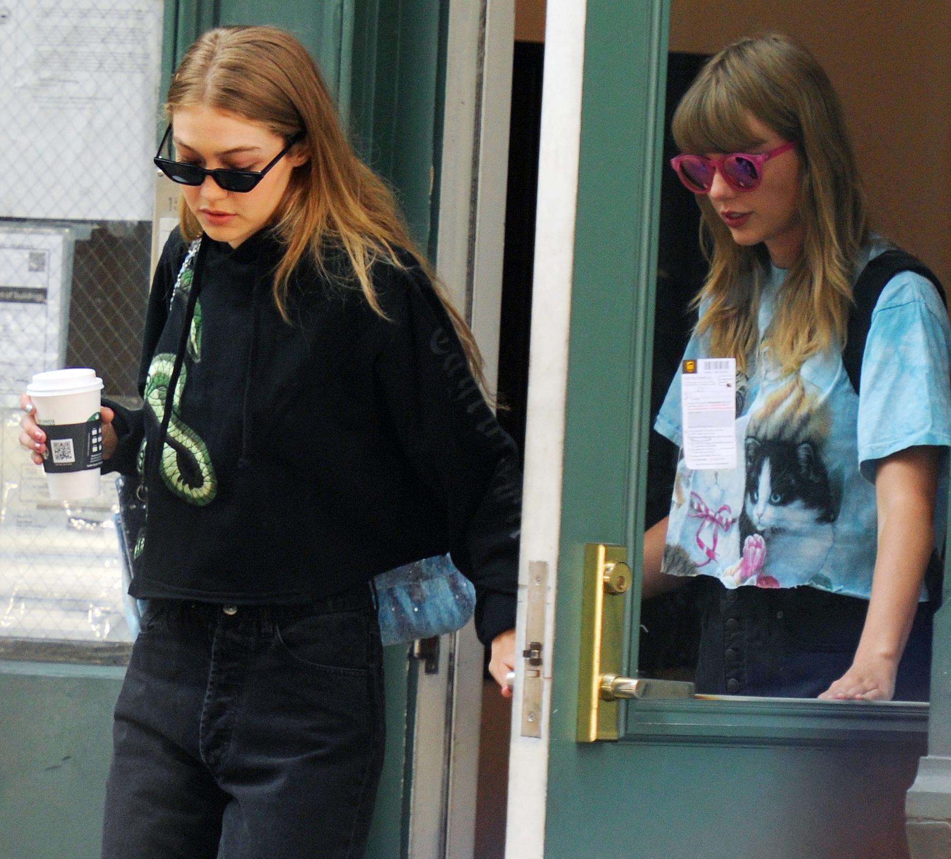 Taylor Swift and Gigi Hadid reunite as they seen leaving Taylor's Tribeca apartment after a sleep over and heading to Philadelphia for "Reputation" tour concert