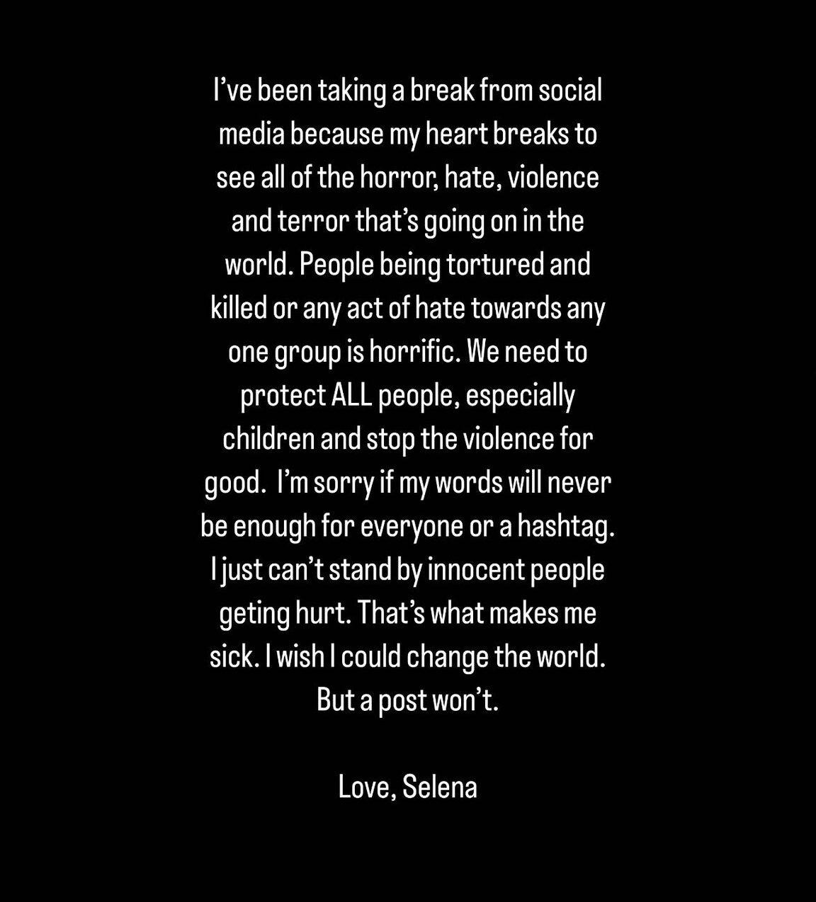 Selena Gomez Under Attack By Fans For Her Comments About Israel-Hamas War