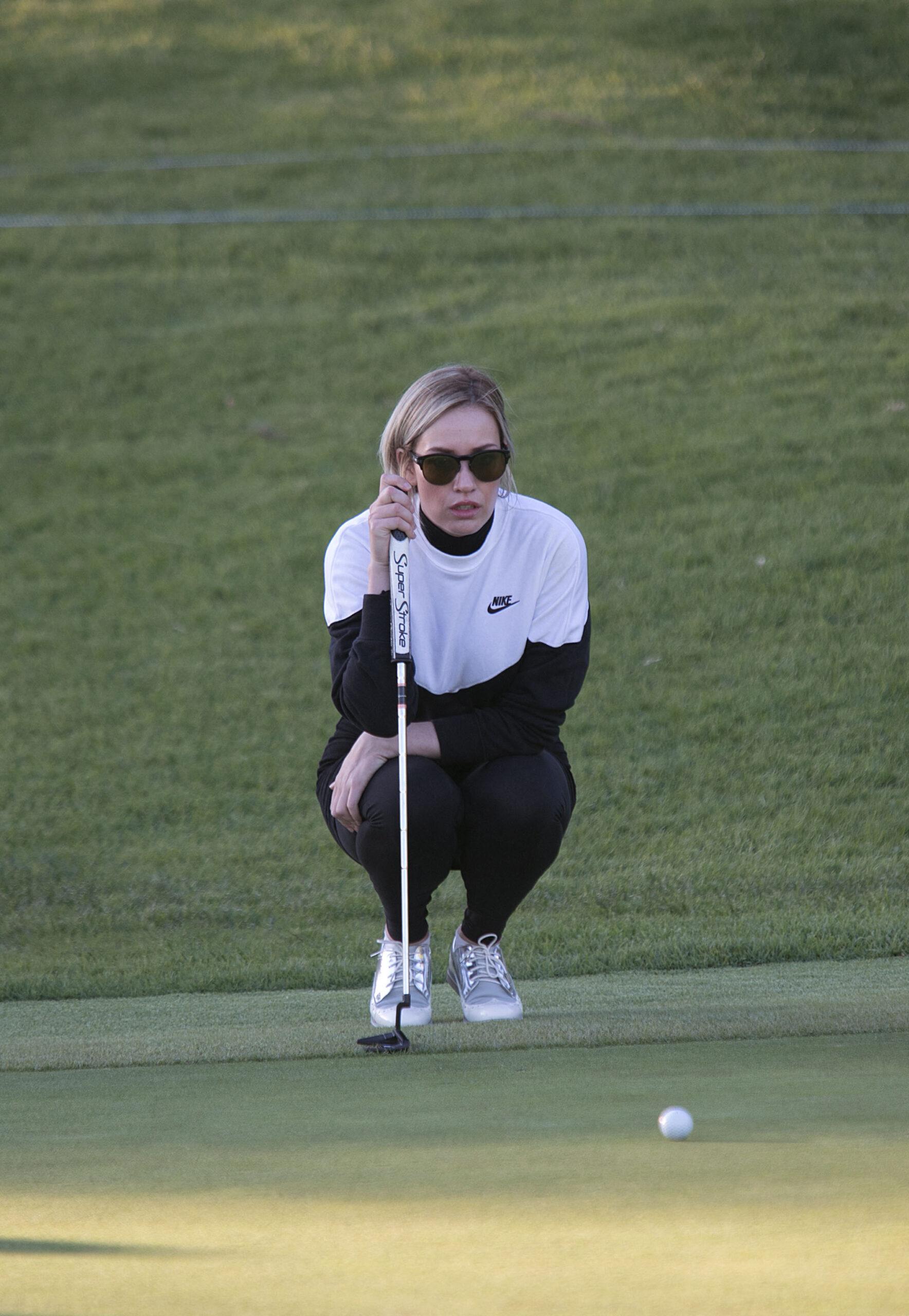 Paige Spiranac play at the golf Inaugural Celebrity Cup