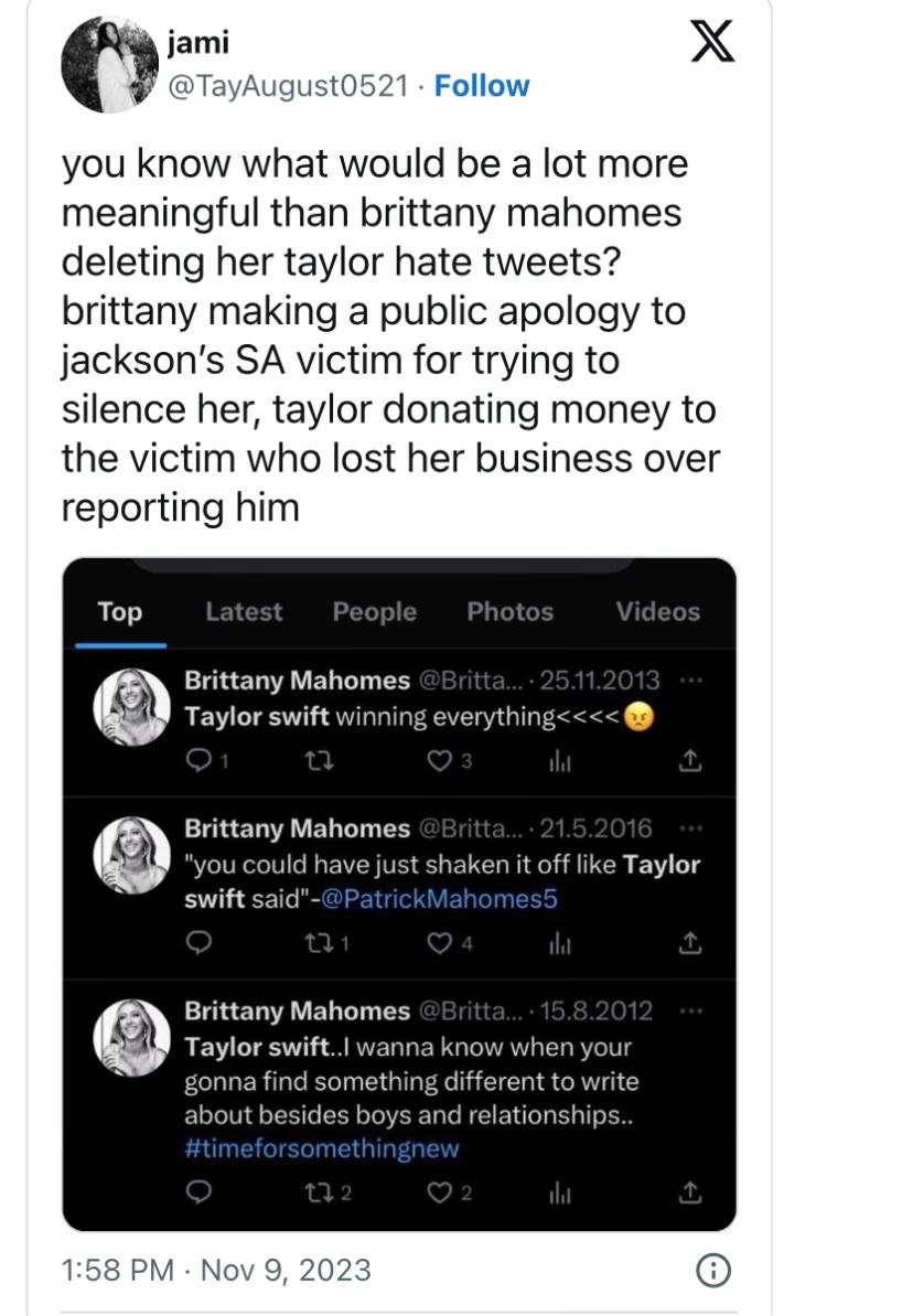 Brittany Mahomes Under Fire For Talking Trash About Taylor Swift