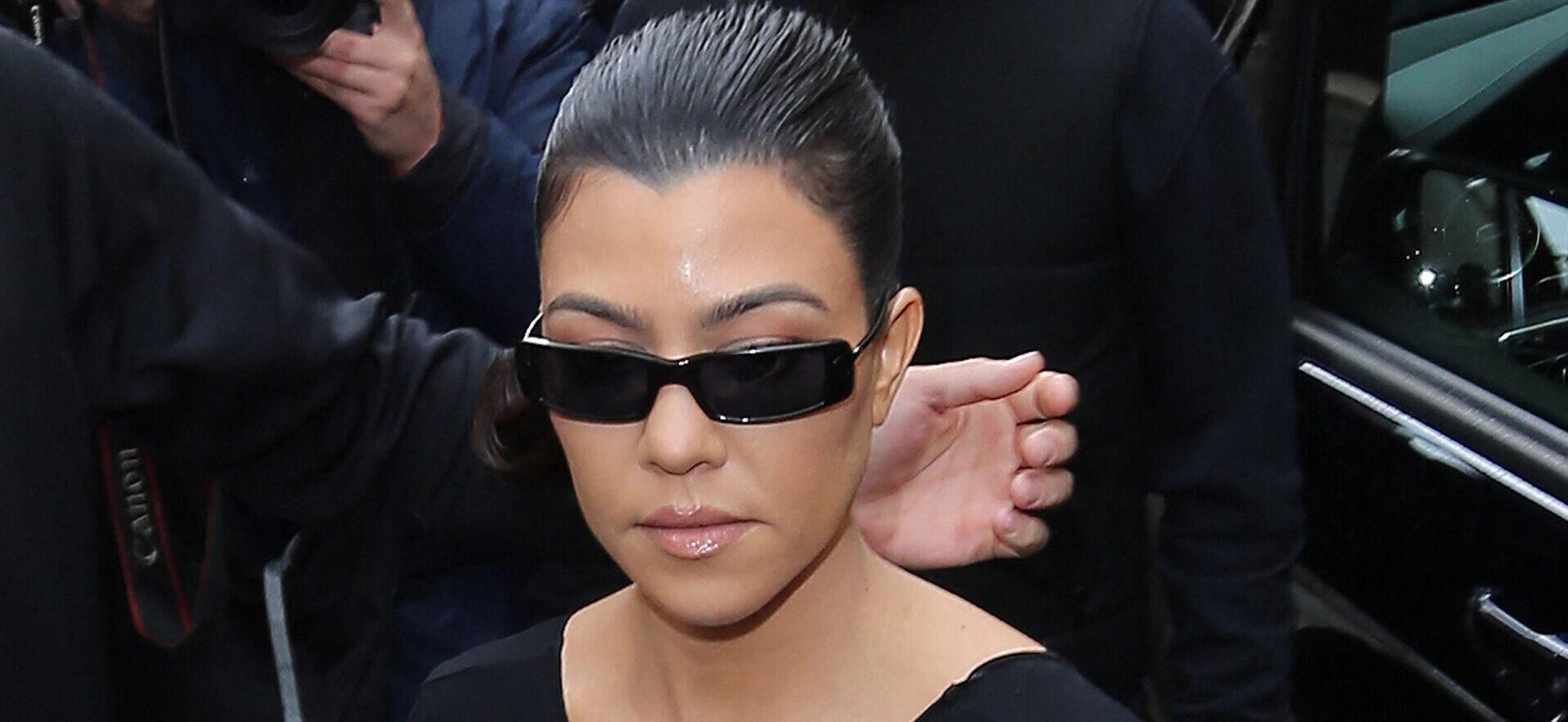 Kim Kardashian arrives with sister Kourtney for filming in Paris
