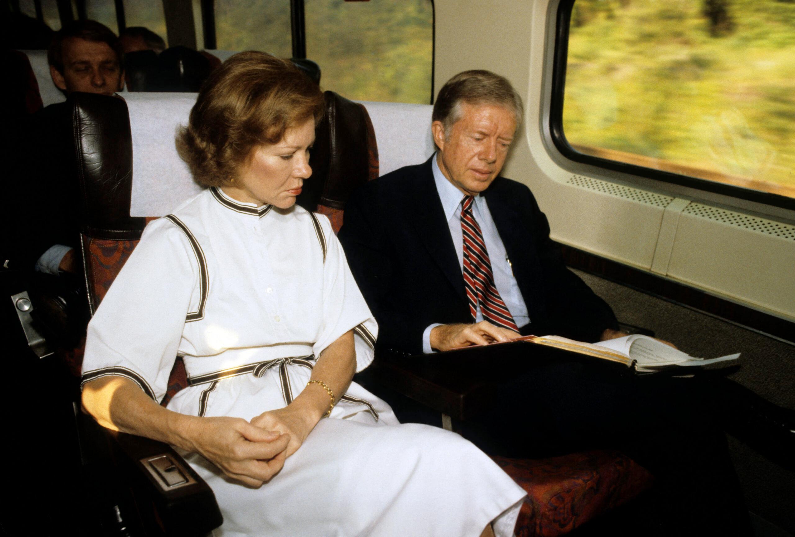 Ex-President Jimmy Carter Seen On Rare Public Outing For Late Wife Rosalynn's Memorial Service