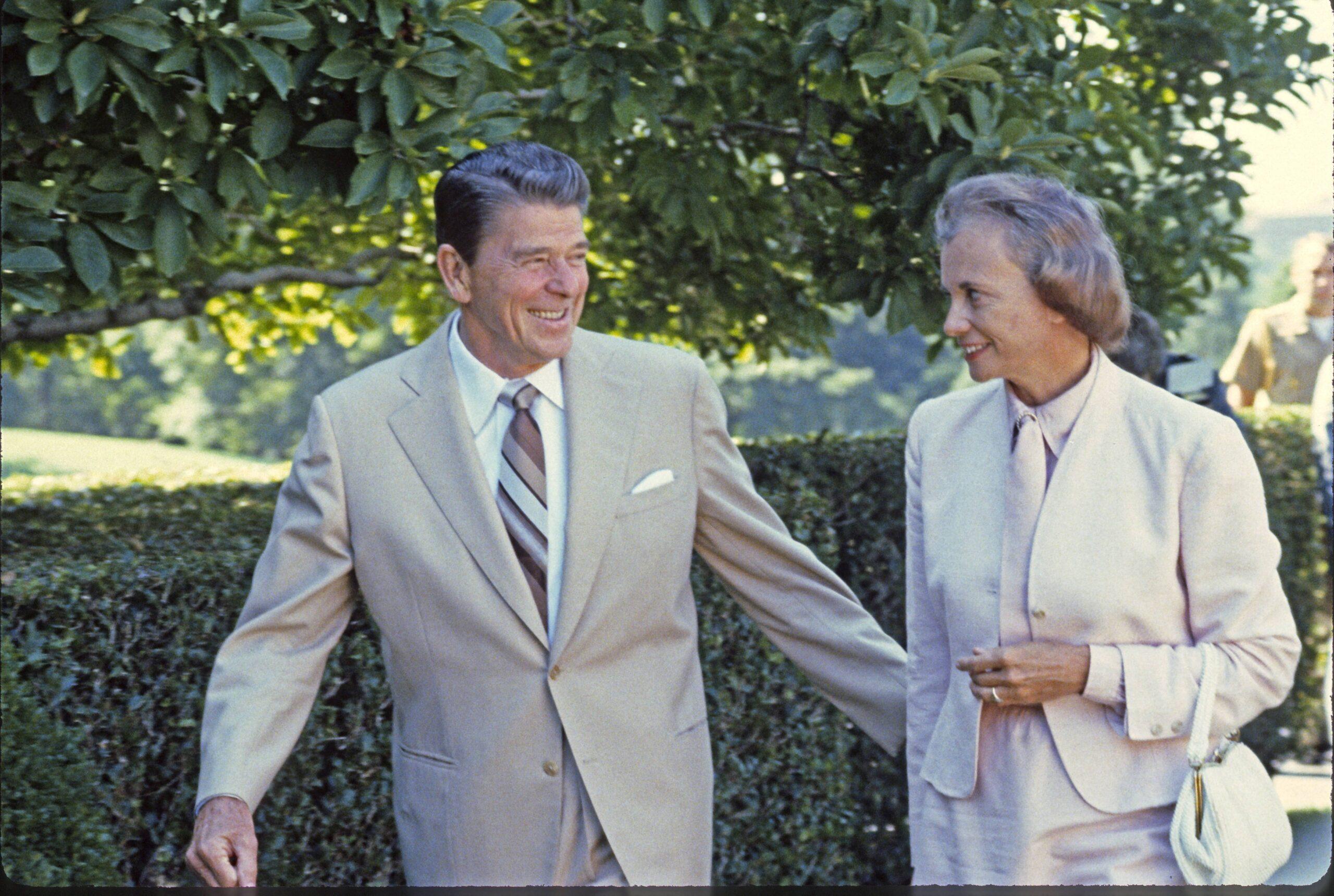 President Reagan Poses with Judge Sandra Day O'Connor