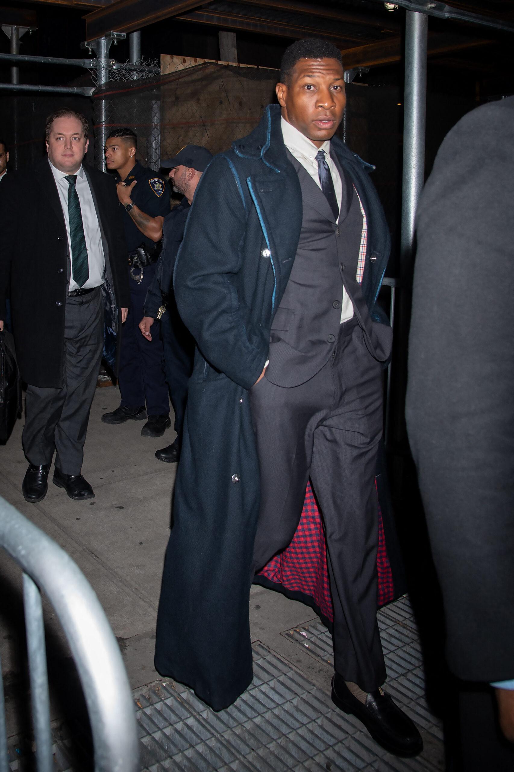 Jonathan Majors Exits Criminal Court in NYC on December 8, 2023