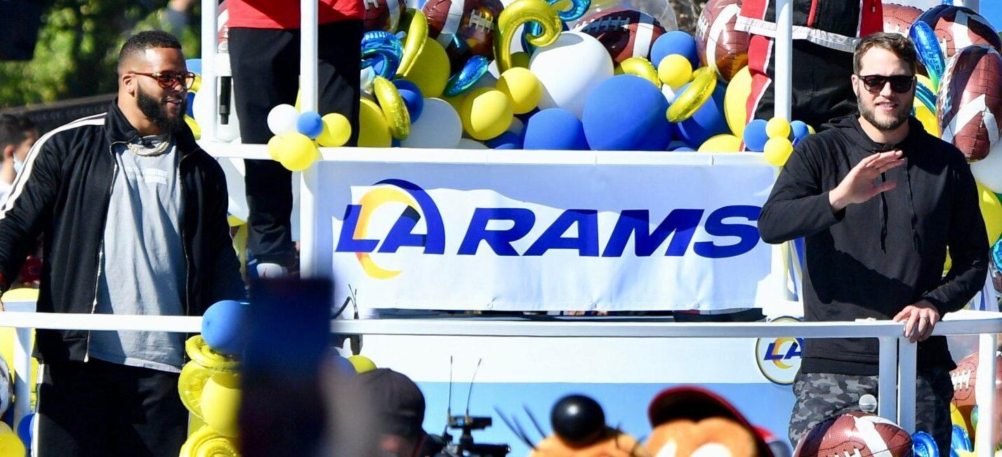 Los Angeles Rams celebrate super bowl victory at Disneyland