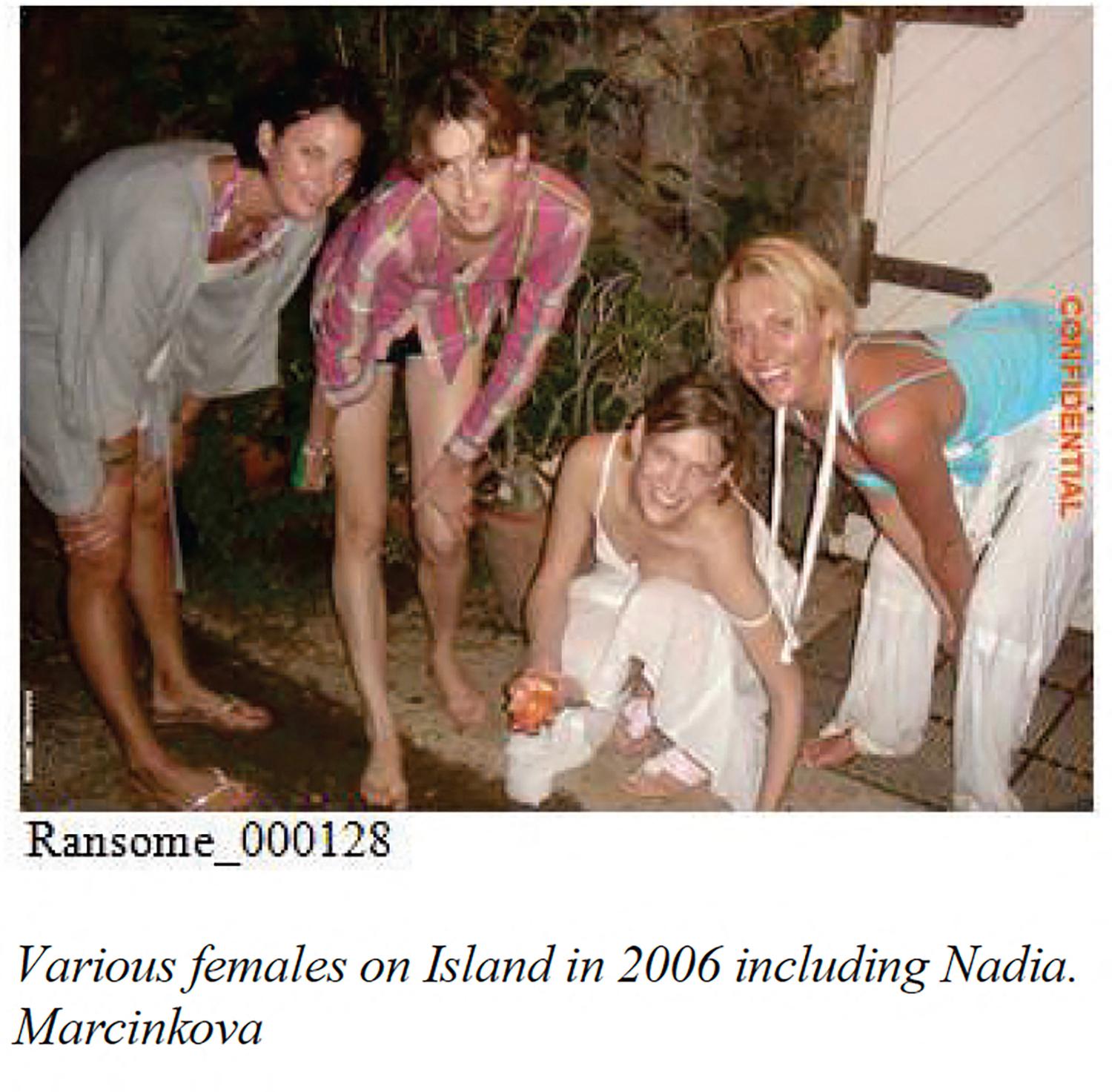 Various females on Epstein's island in 2006
