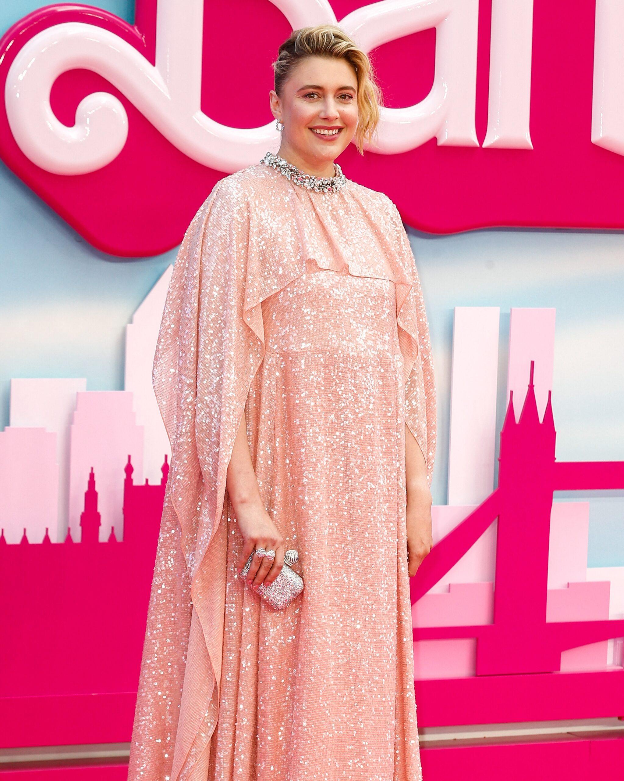 Greta Gerwig attends the European Premiere of 'Barbie' held at Cineworld Leicester Square