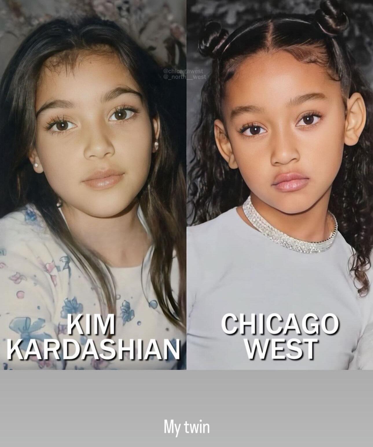 Kim Kardashian Compares Adorable Childhood Photo Of Herself To Her 'Twin' Chicago